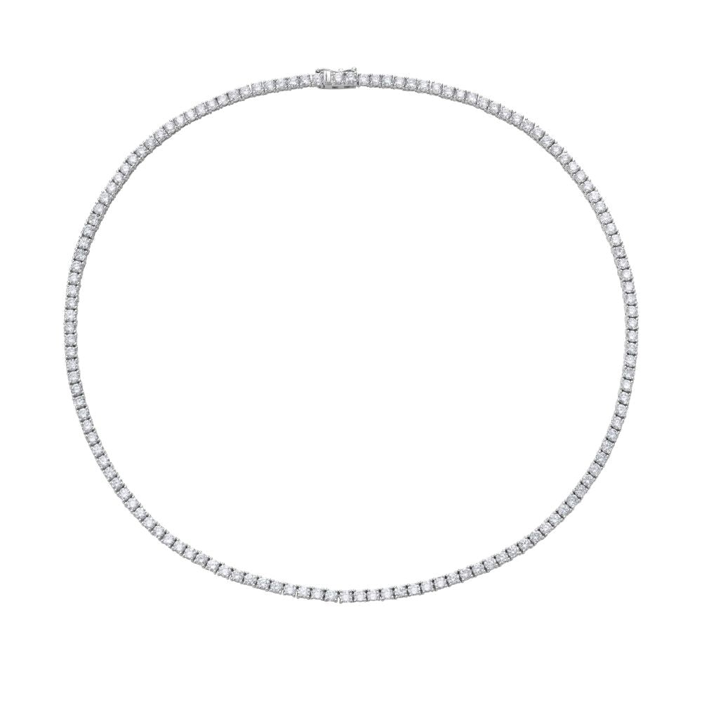 Lab Grown Diamond Tennis Necklace (15.00 ct.) 3.25mm 4-Prongs Setting in 14K Gold