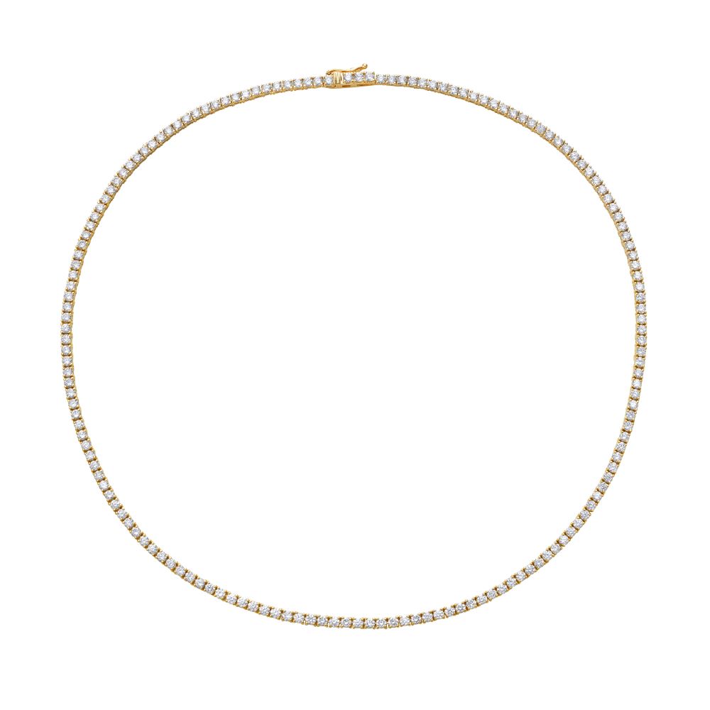 Lab Grown Diamond Tennis Necklace (7.50 ct.) 2.3 mm 4-Prongs Setting in 14K Gold