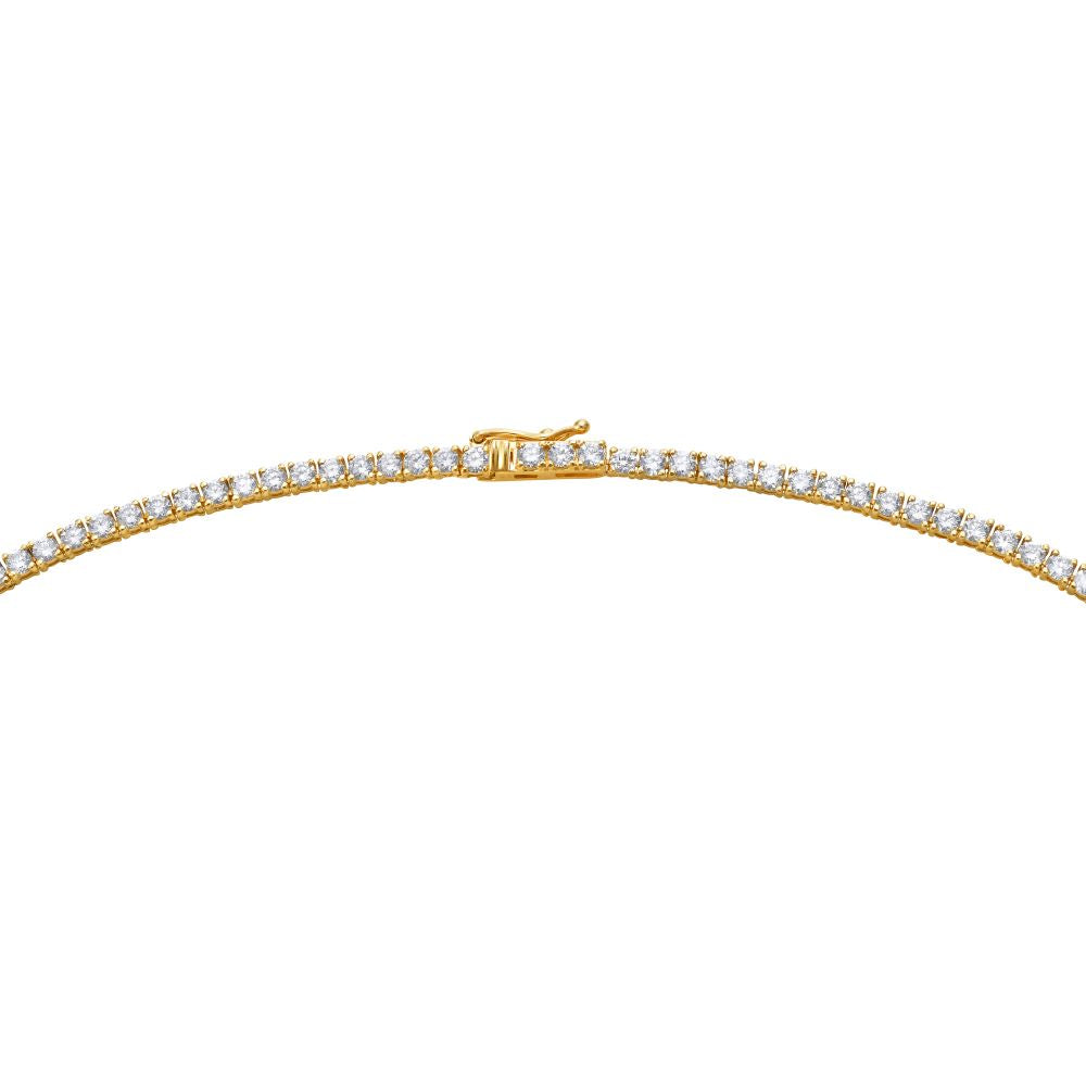 Lab Grown Diamond Tennis Necklace (7.50 ct.) 2.3 mm 4-Prongs Setting in 14K Gold