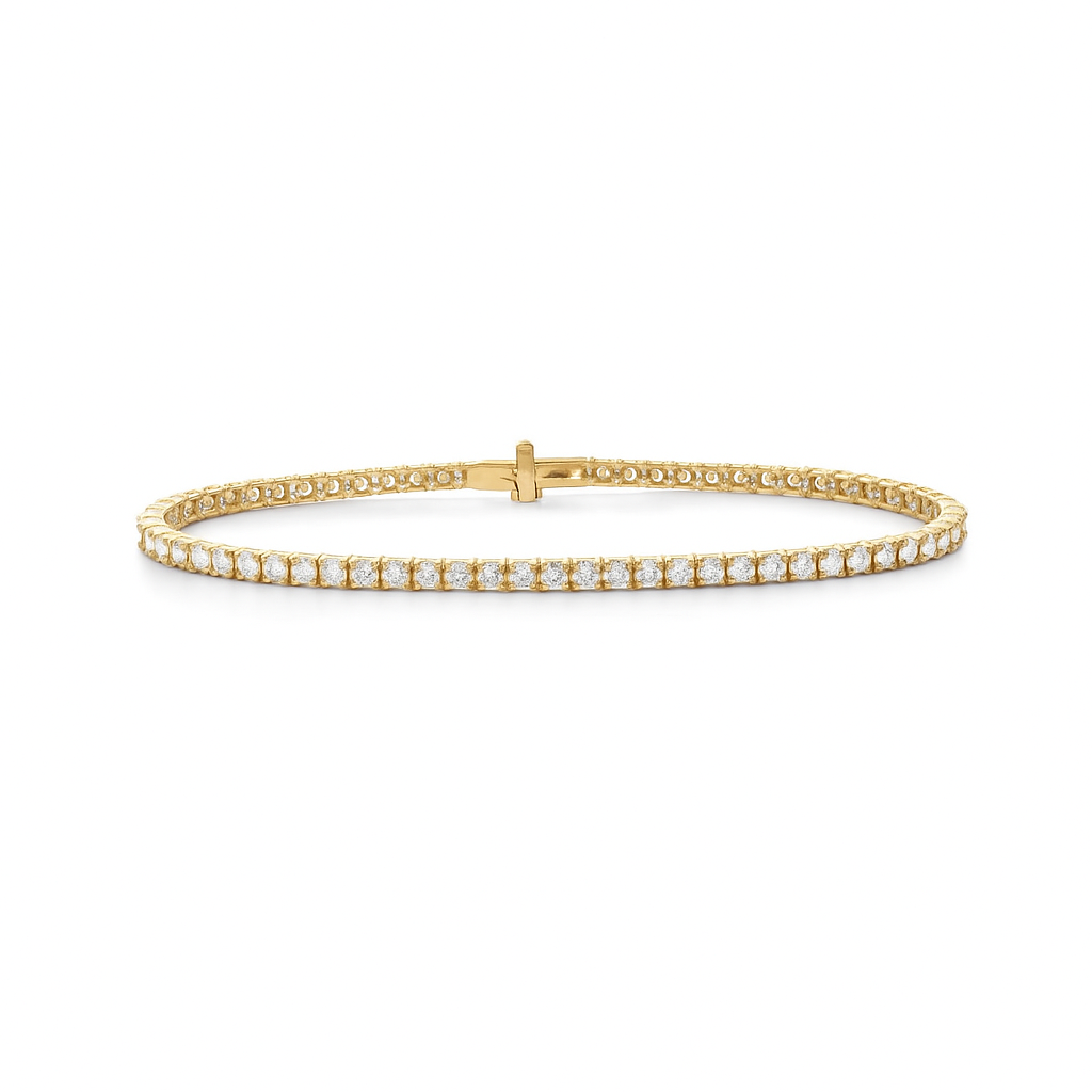 Lab Grown Diamond Tennis Bracelet (5.00 ct.) 3.00mm 4-Prongs Setting in 14K Gold