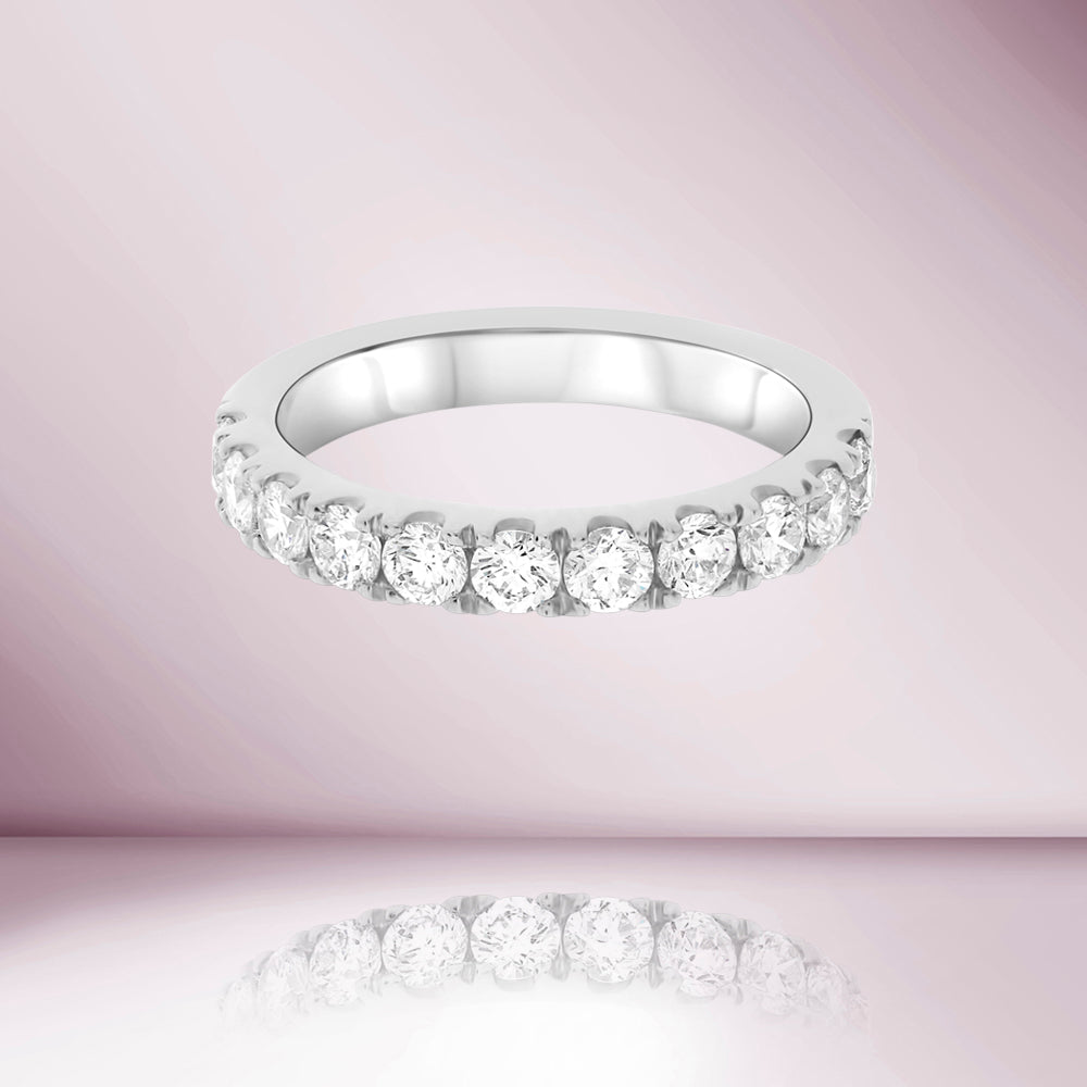Diamond Halfway Eternity Band in 14K Gold, 3.00 mm wide