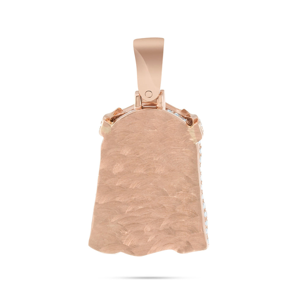 10k Rose Gold 3ct Diamond Micro Jesus Head Pendant