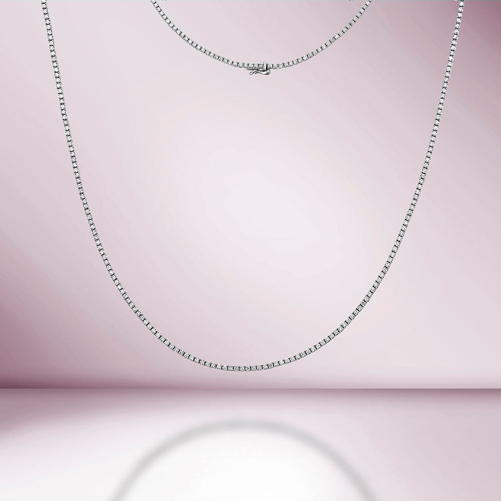 Showroom Collection Diamond Tennis Necklace (3.50 ct.) 1.6 mm 4-Prongs Setting in 14K Gold