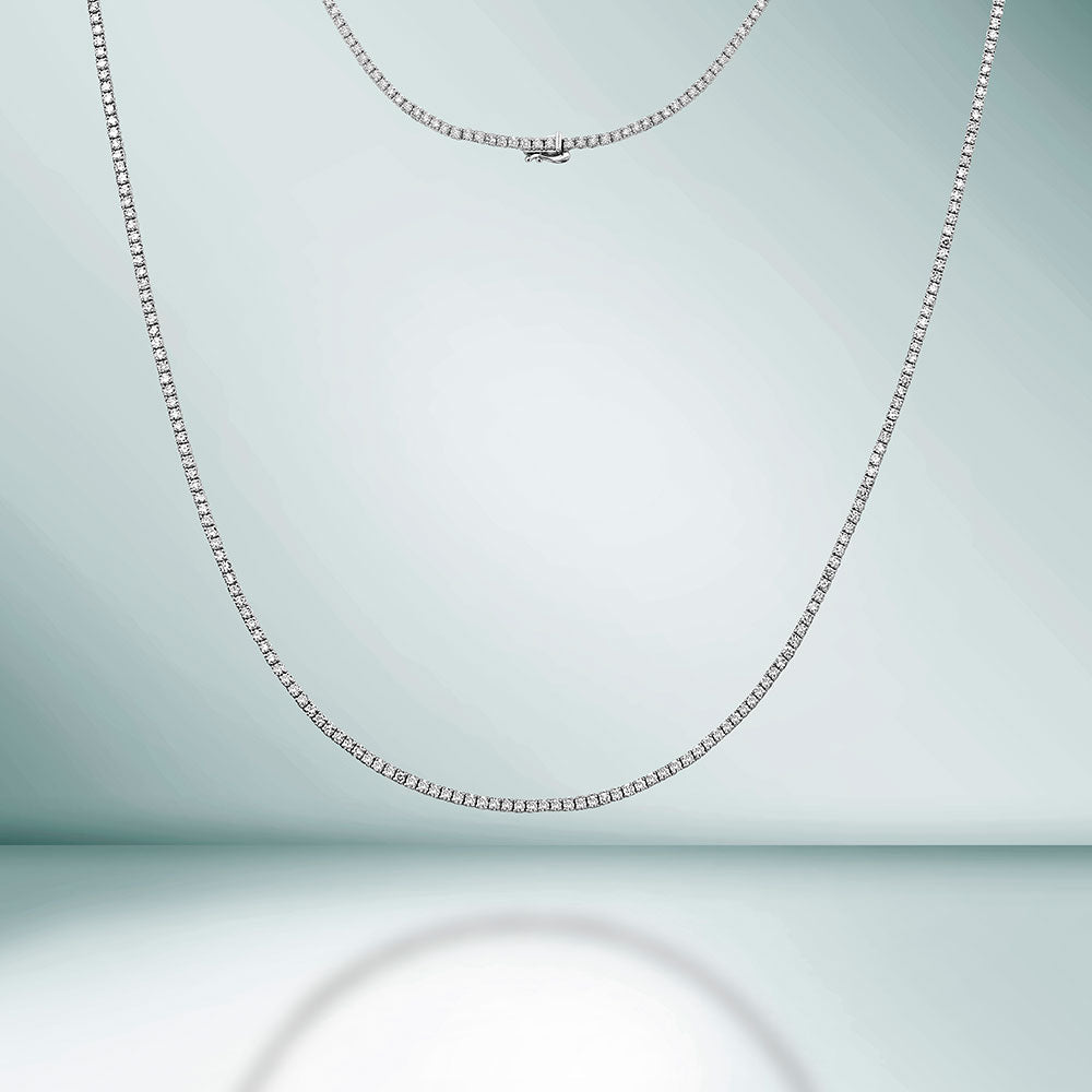 Showroom Collection Diamond Tennis Necklace (4.00 ct.) 1.7 mm 4-Prongs Setting in 14K Gold