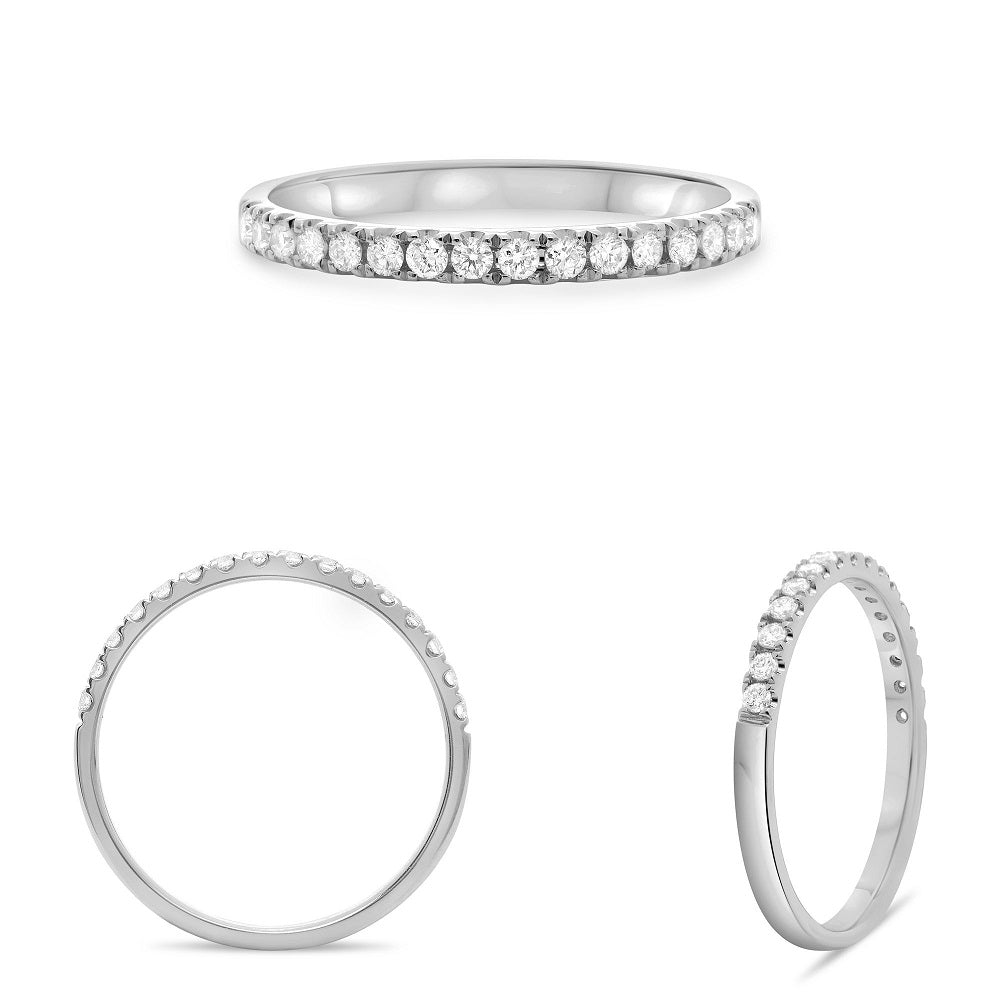 Diamond Halfway Band in 14K Gold, 2.20 mm wide