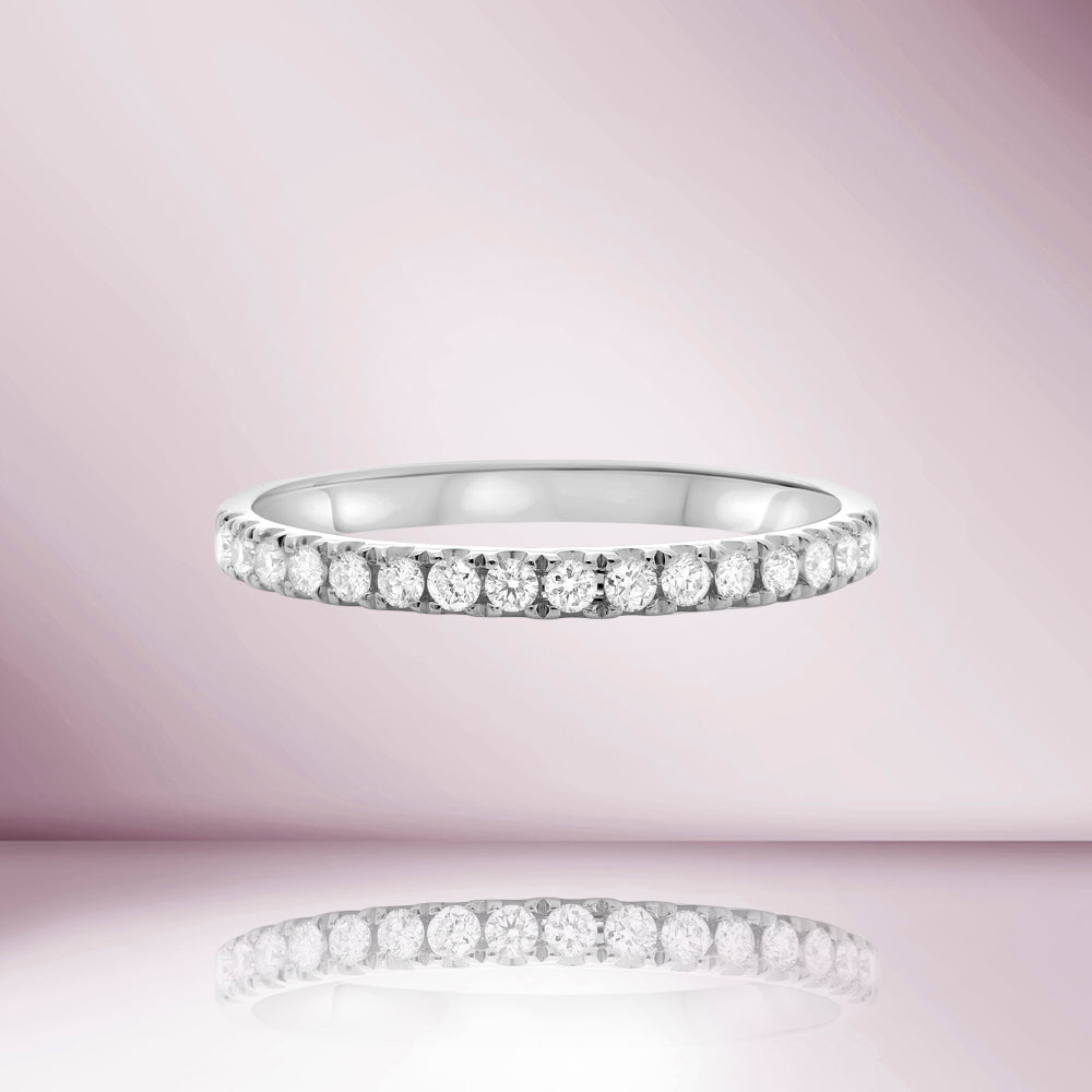 Diamond Halfway Eternity Band in 14K Gold, 2.60 mm wide