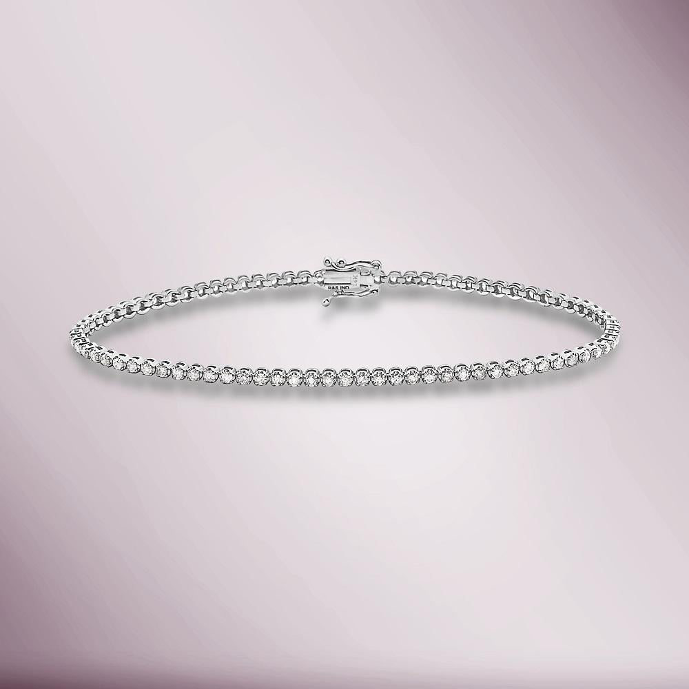 Ready to Ship Diamond Tennis Bracelet (3.00 ct.) 3.60 mm Buttercup Setting in 14K Gold