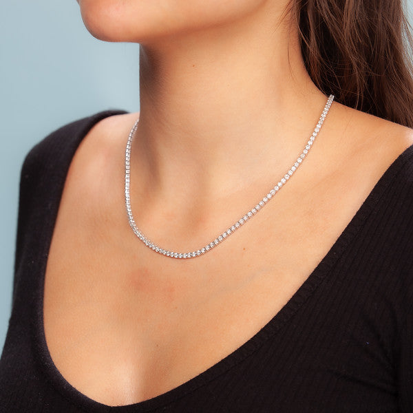 Showroom Collection Diamond Tennis Necklace (11.00 ct.) 2.70 mm 4-Prongs Setting in 14K Gold