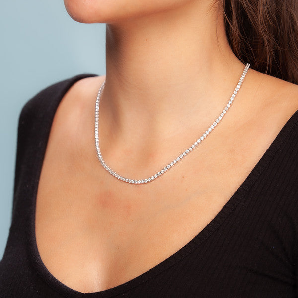 Showroom Collection Diamond Tennis Necklace (11.00 ct.) 2.70 mm 4-Prongs Setting in 14K Gold