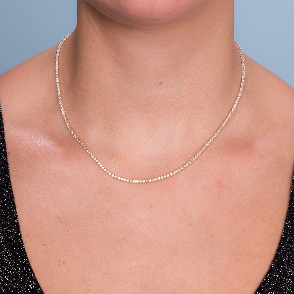 Showroom Collection Diamond Tennis Necklace (3.50 ct.) 1.6 mm 4-Prongs Setting in 14K Gold