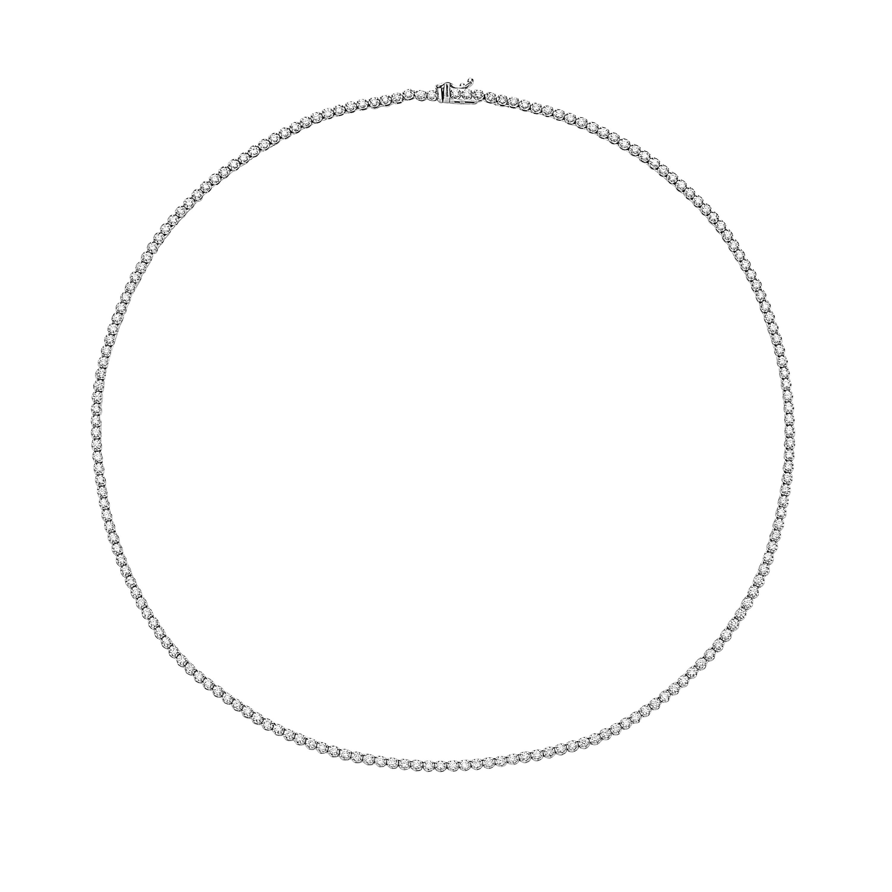 Diamond Tennis Necklace (5.50 ct.) 3.10 mm Buttercup Setting in 14K Gold