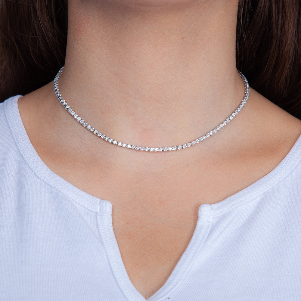 Showroom Collection Diamond Tennis Necklace (9.00 ct.) 2.5 mm 4-Prongs Setting in 14K Gold