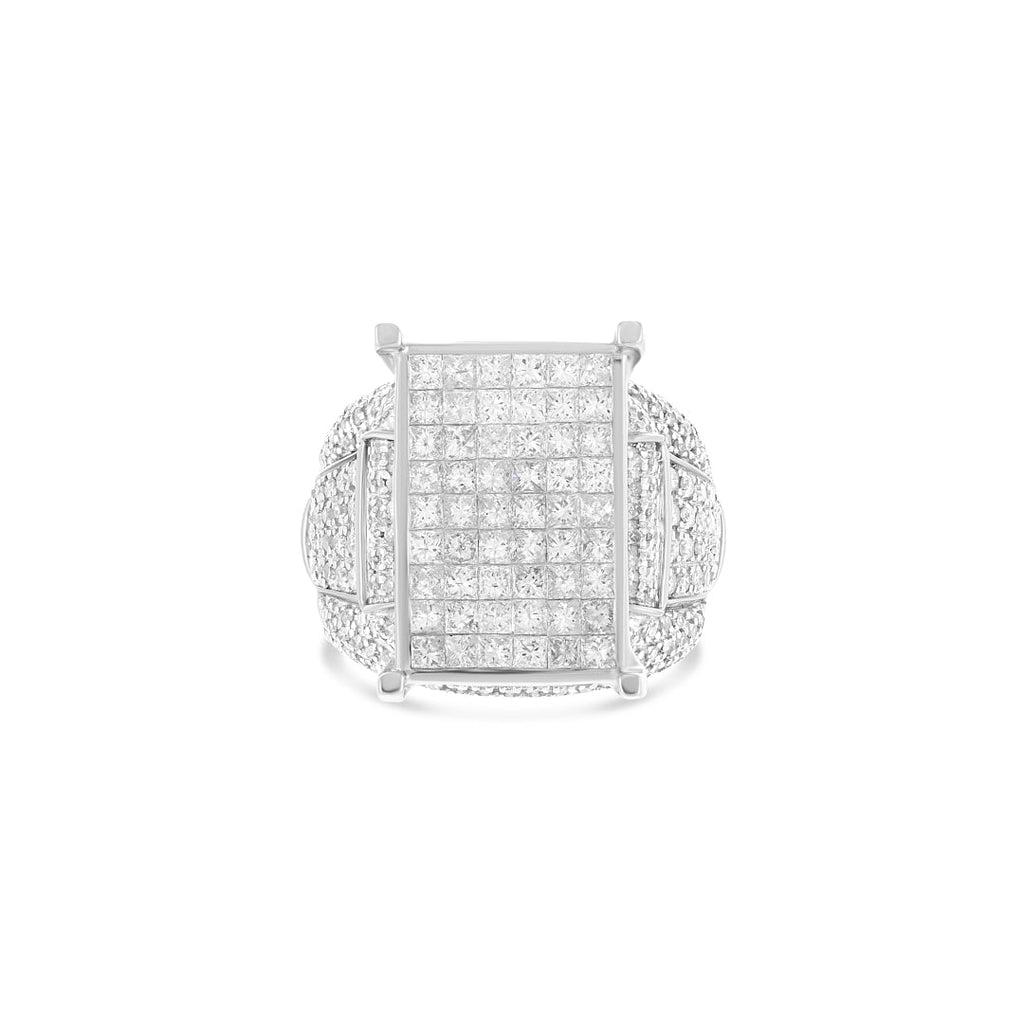 Statement 10k White Gold Diamond Fashion Ring