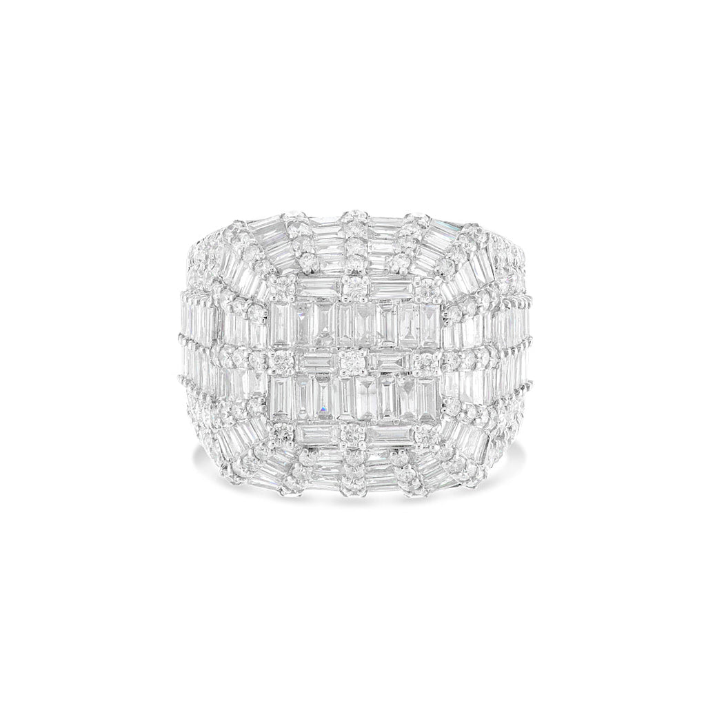 Unique Baguette & Round Diamond 5.33 Carat Statement Diamond Ring