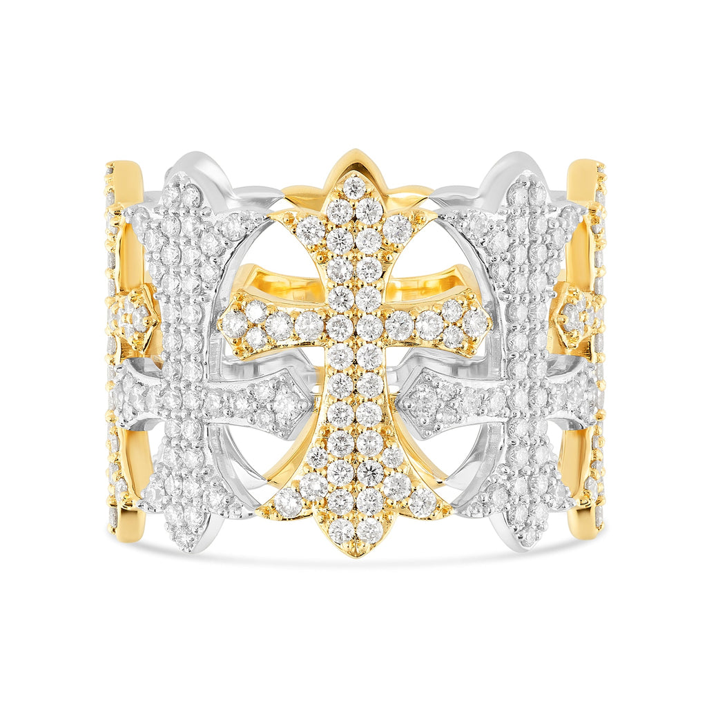 10K Gold diamond Cross Ring