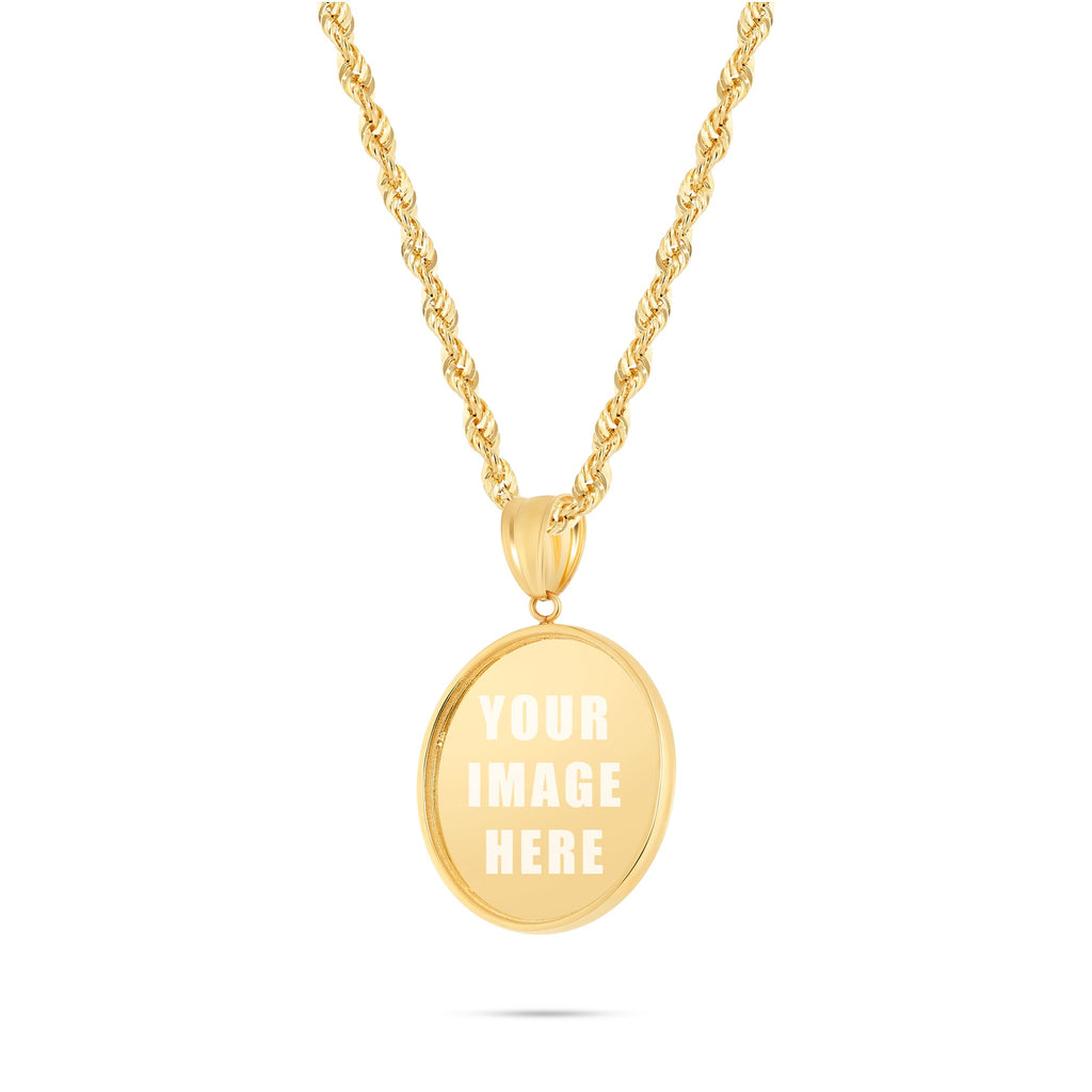 14K Yellow Gold Small Flat Picture Pendant