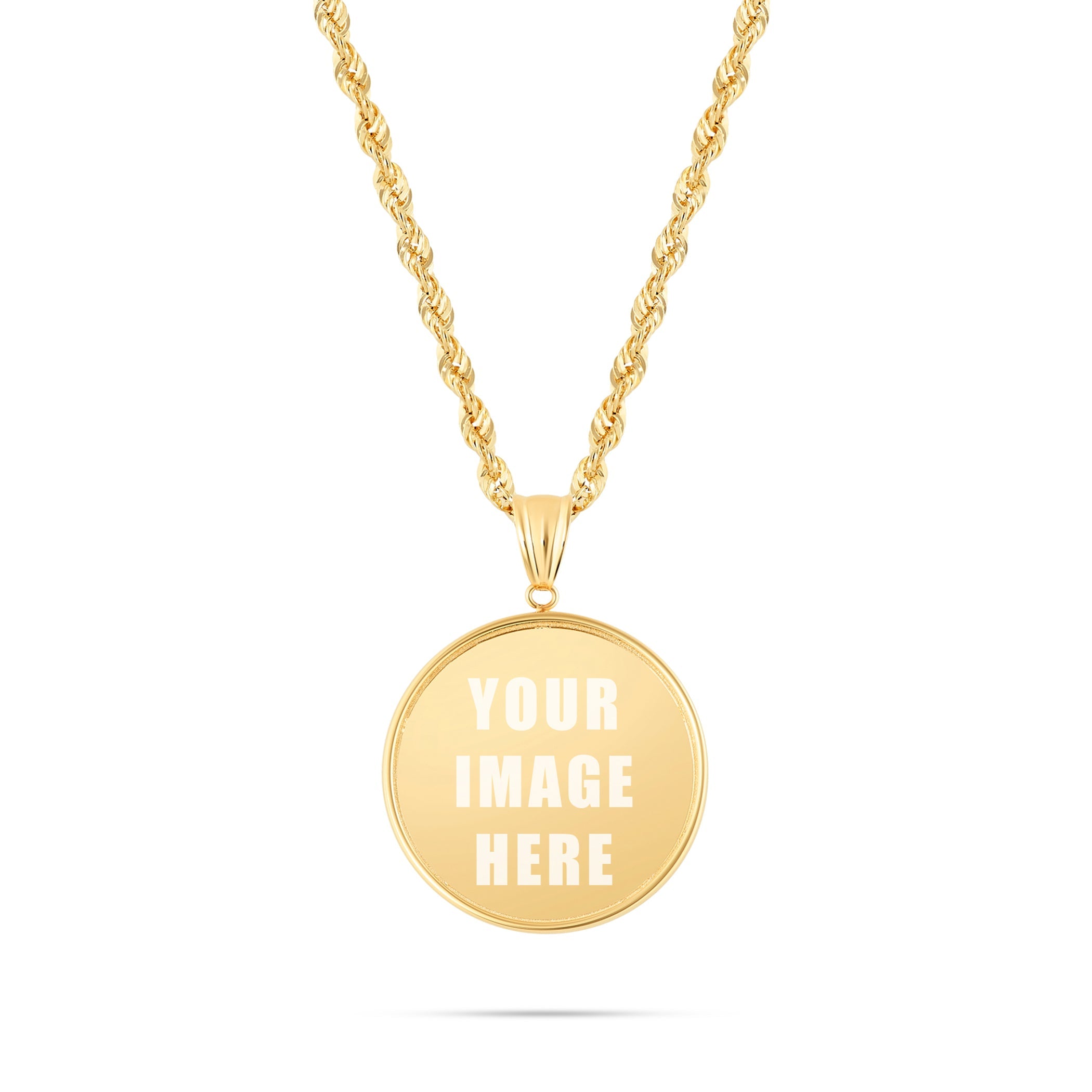 14K Yellow Gold Small Flat Picture Pendant