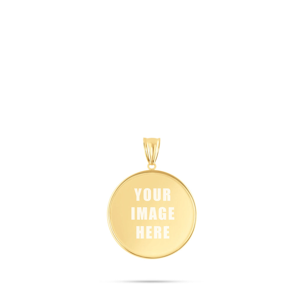 14K Yellow Gold Small Flat Picture Pendant