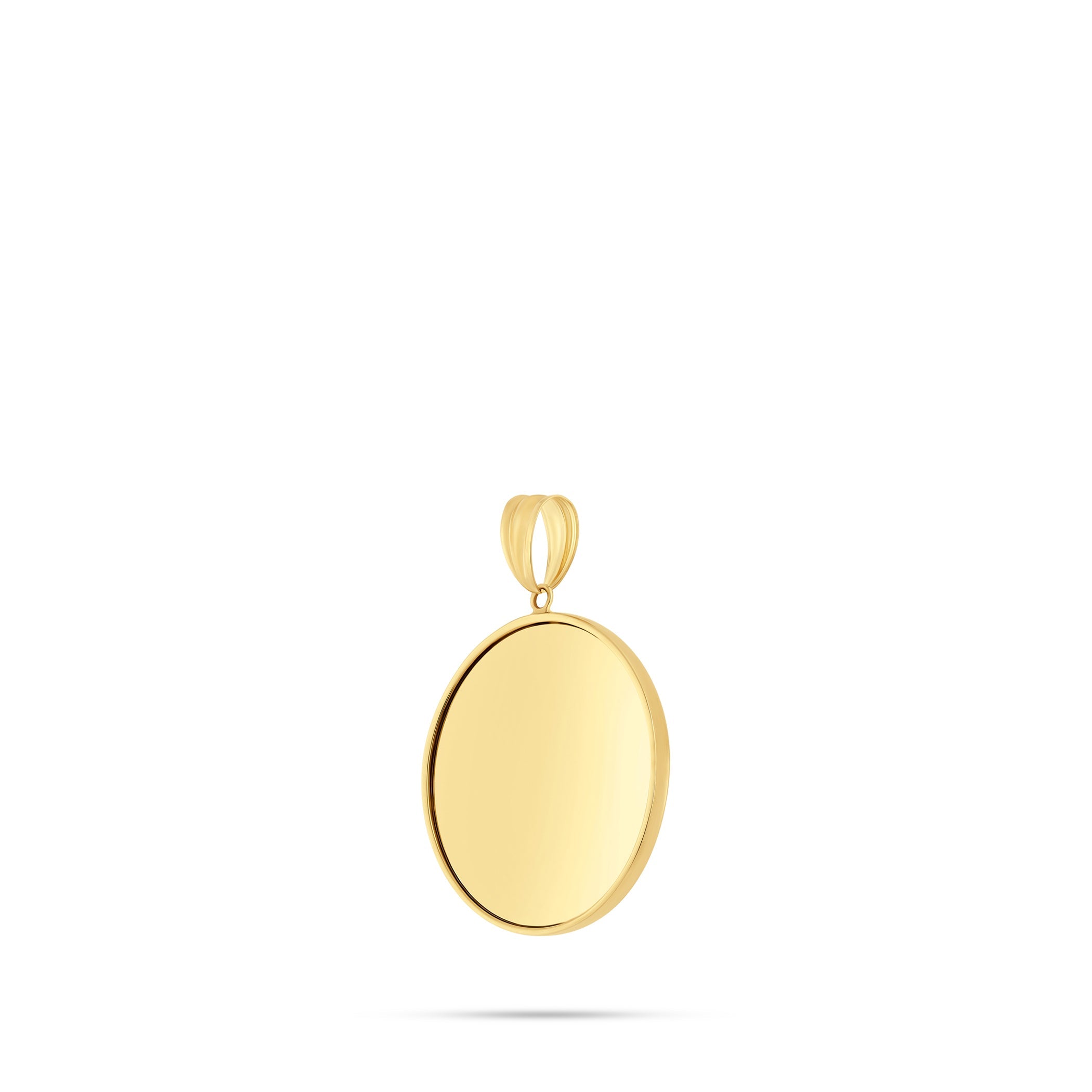 14K Yellow Gold Small Flat Picture Pendant
