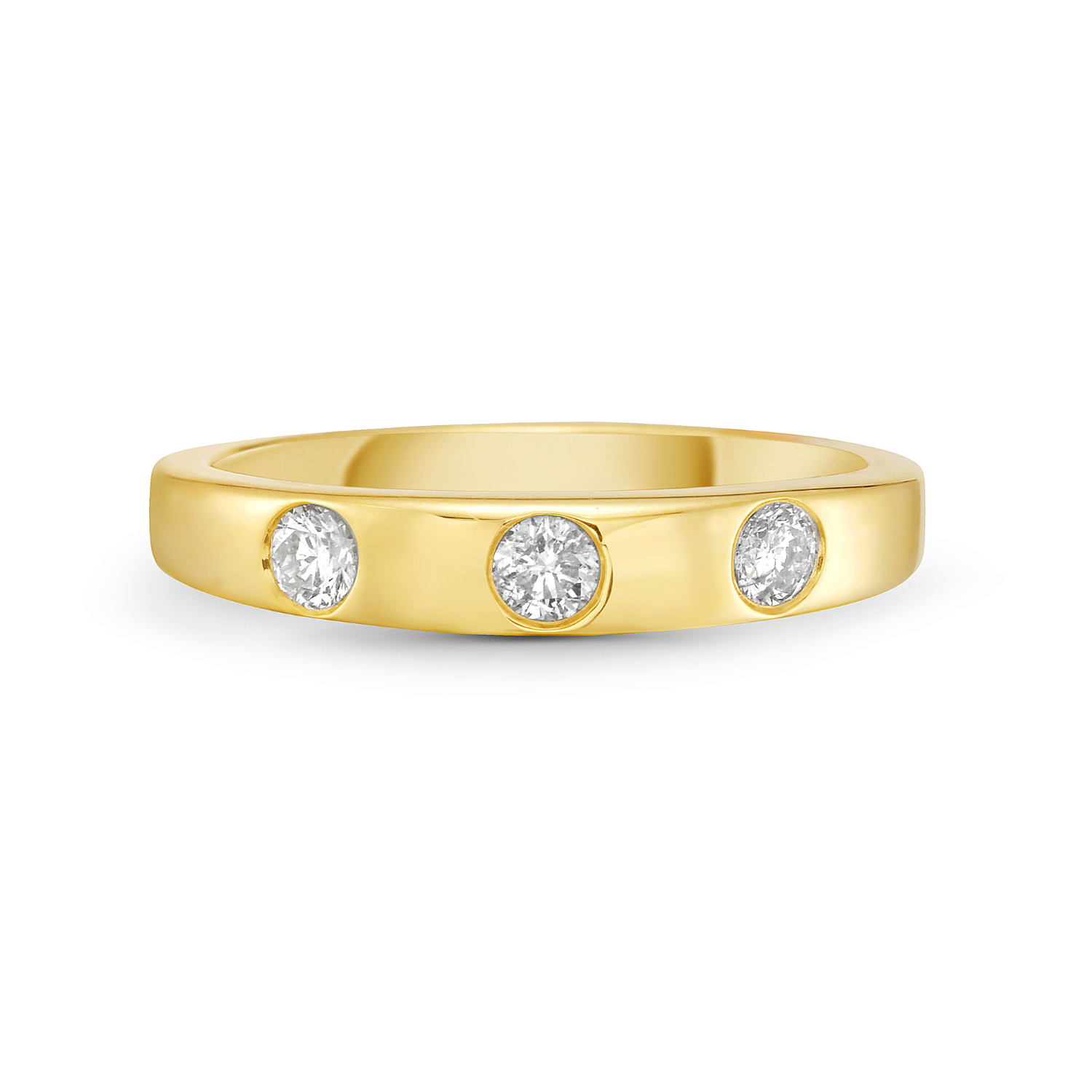 Round Shape Trio Diamond Fashion Band (0.25 ct.) in 14K Gold