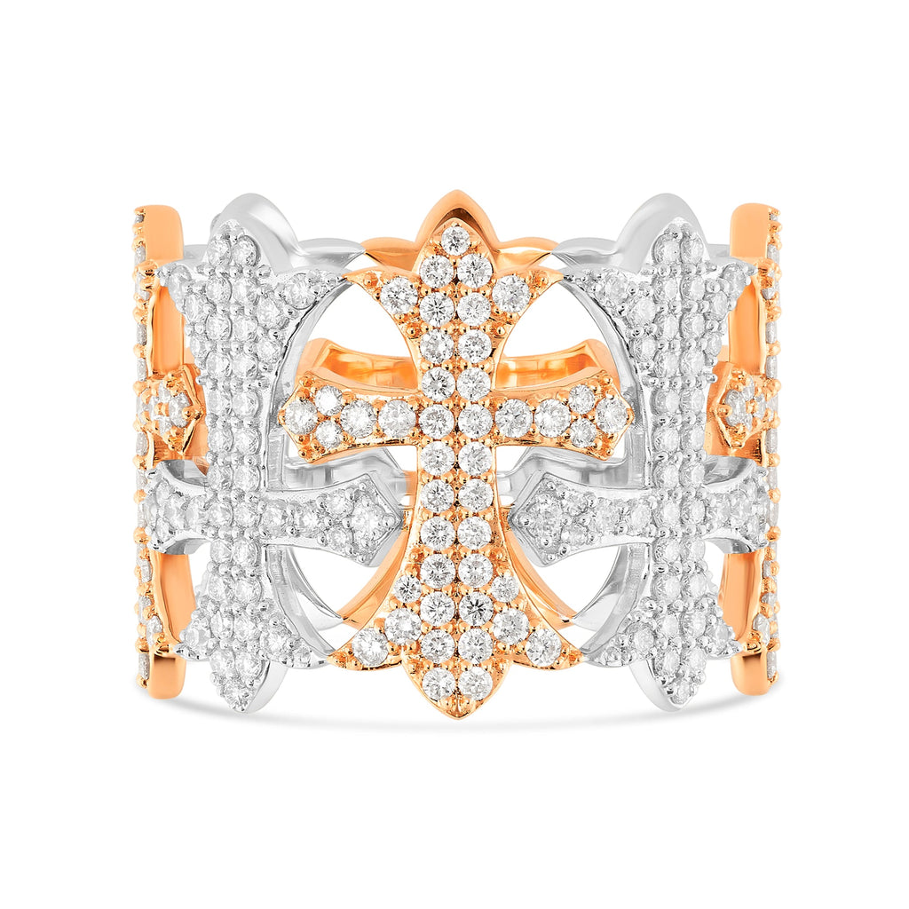 10K Gold diamond Cross Ring