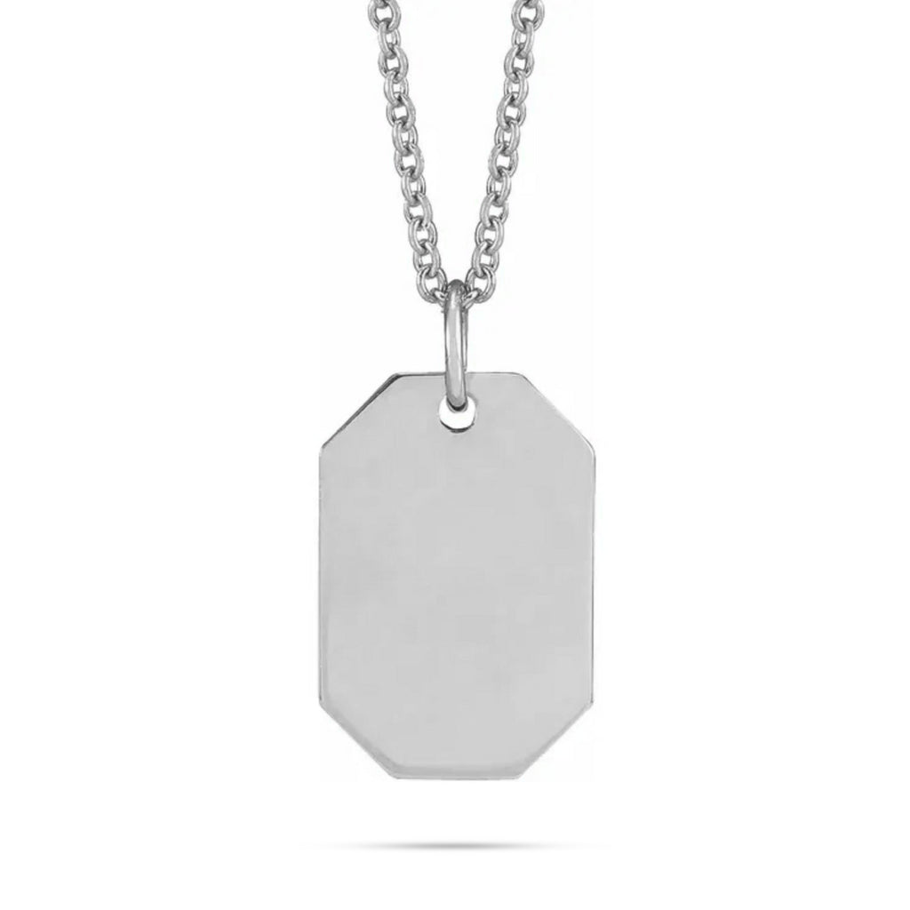 10k Gold Engravable Dog Tag Pendant