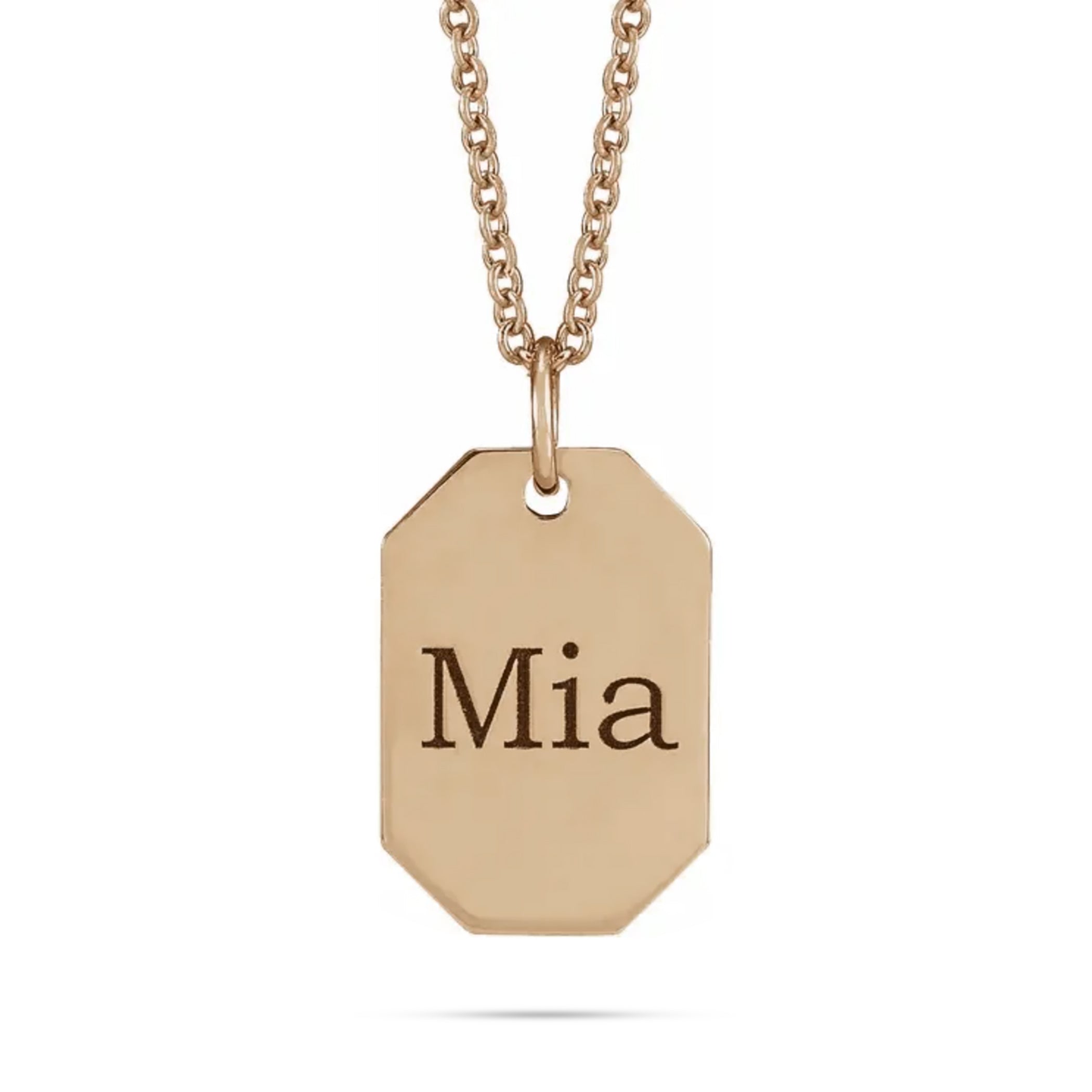 10k Gold Engravable Dog Tag Pendant
