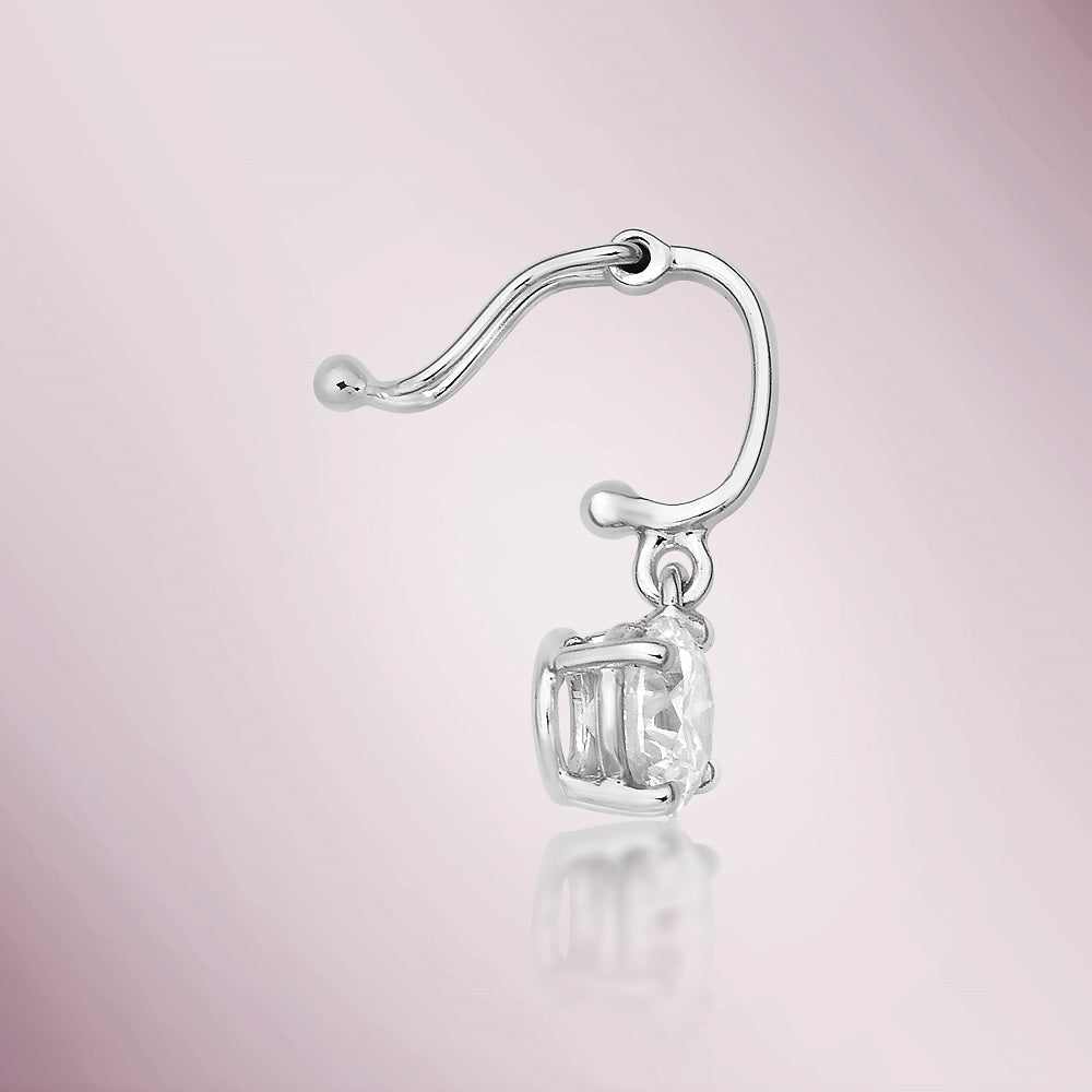 Solitaire Dangling Pendant (0.50 ct.) 5.00 mm in 14K Gold Compatible for Tennis Necklaces