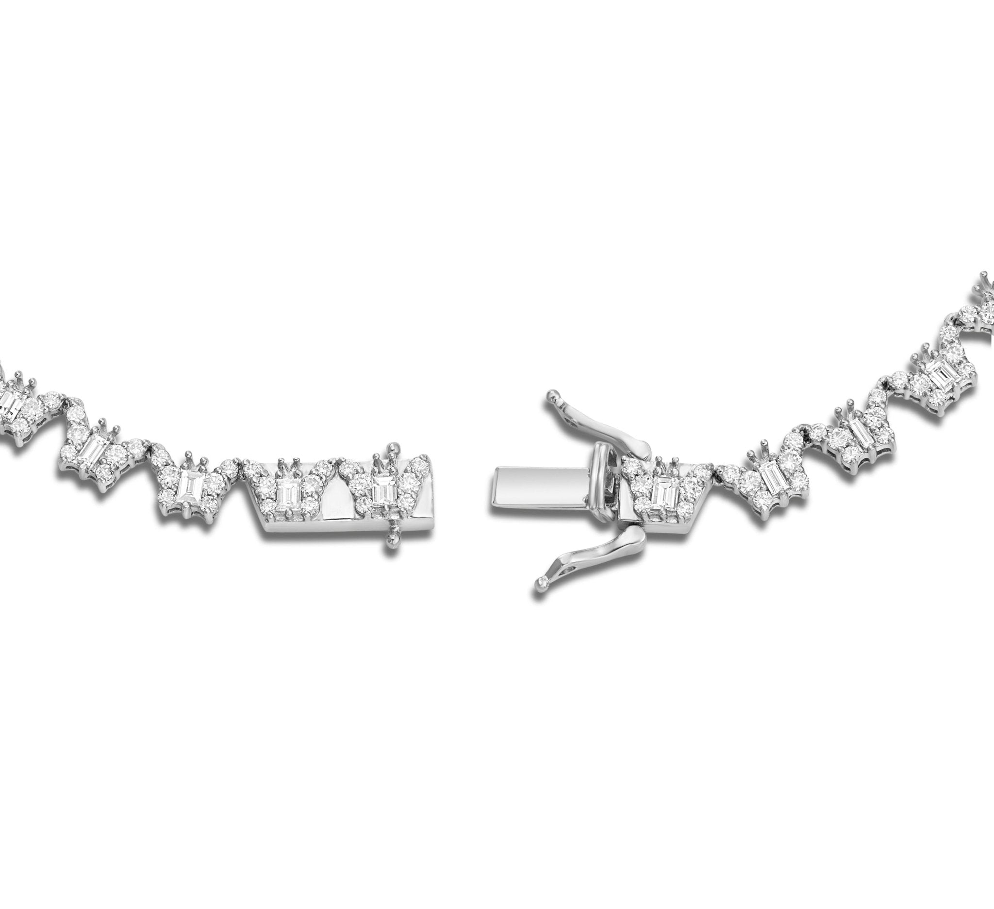 14K Gold 9.16ct Butterfly Motif Diamond Tennis Chain