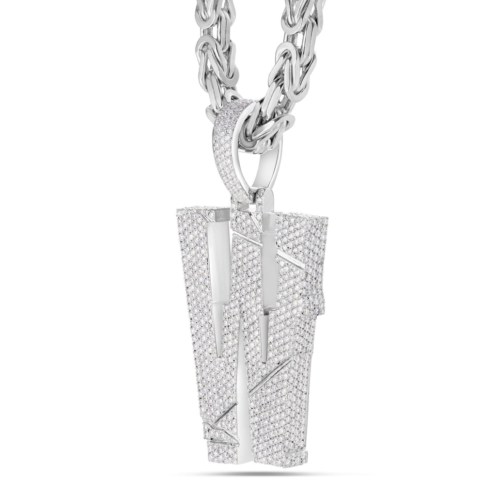 Custom "W" Large Diamond Wallo Pendant