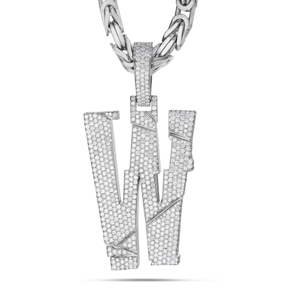 Custom "W" Large Diamond Wallo Pendant