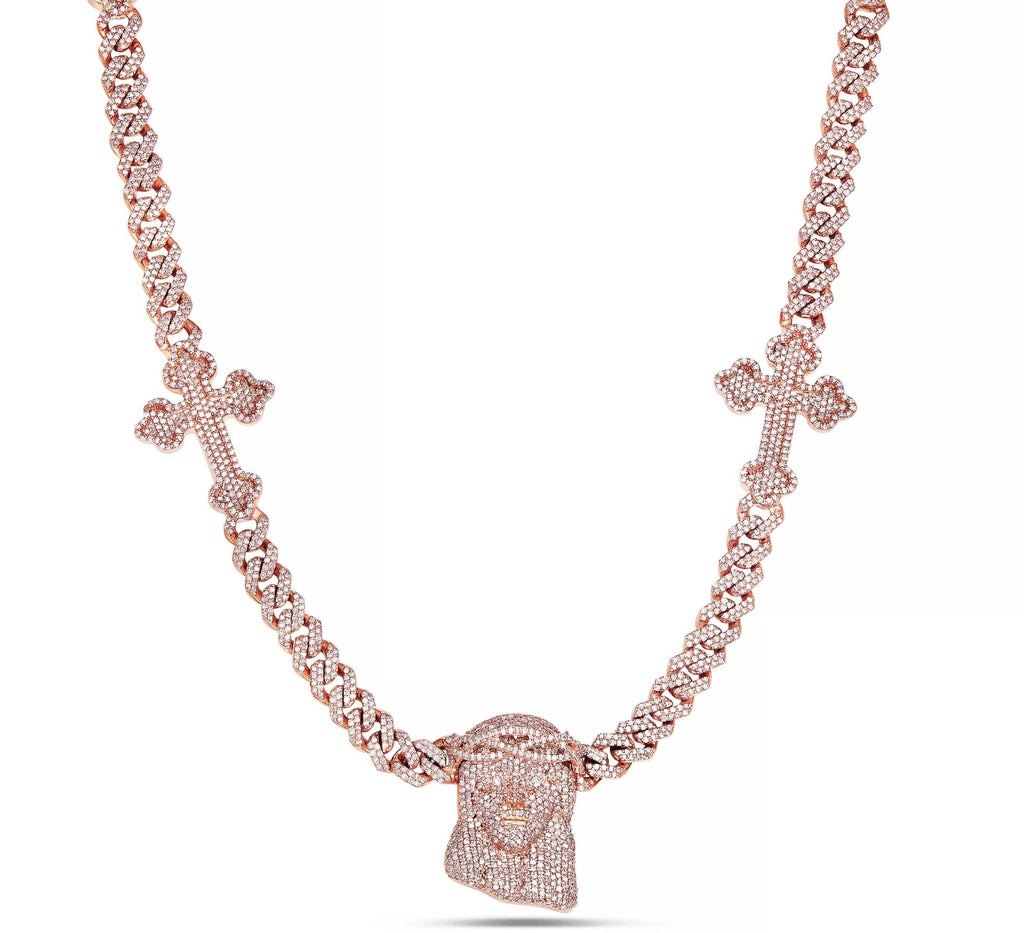 Diamond Cuban Chain with Religious Symbols