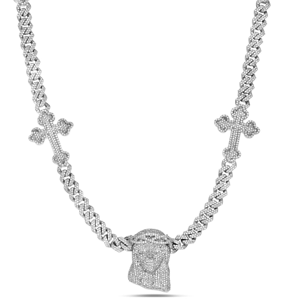 Diamond Cuban Chain with Religious Symbols