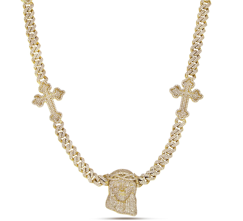 Diamond Cuban Chain with Religious Symbols