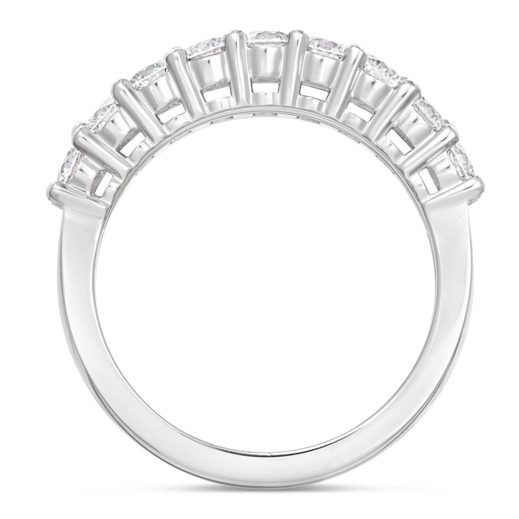 18K White Gold 2.57ctw Baguette Diamond Half Eternity Ring