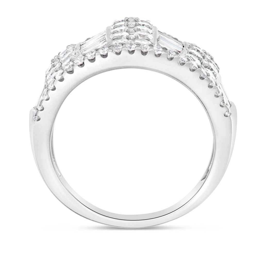 18K White Gold 4.90ct Baguette Diamond Statement Ring