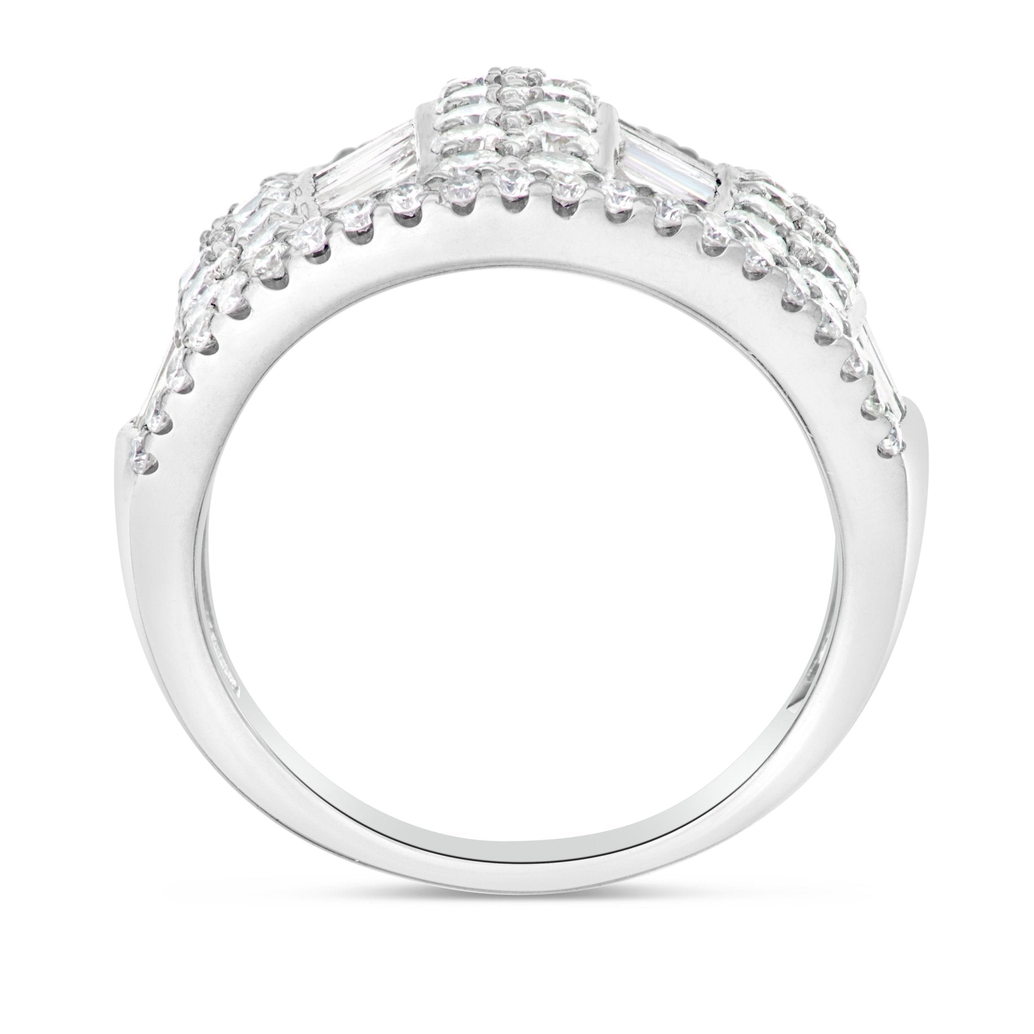 18K White Gold 4.90ct Baguette Diamond Statement Ring