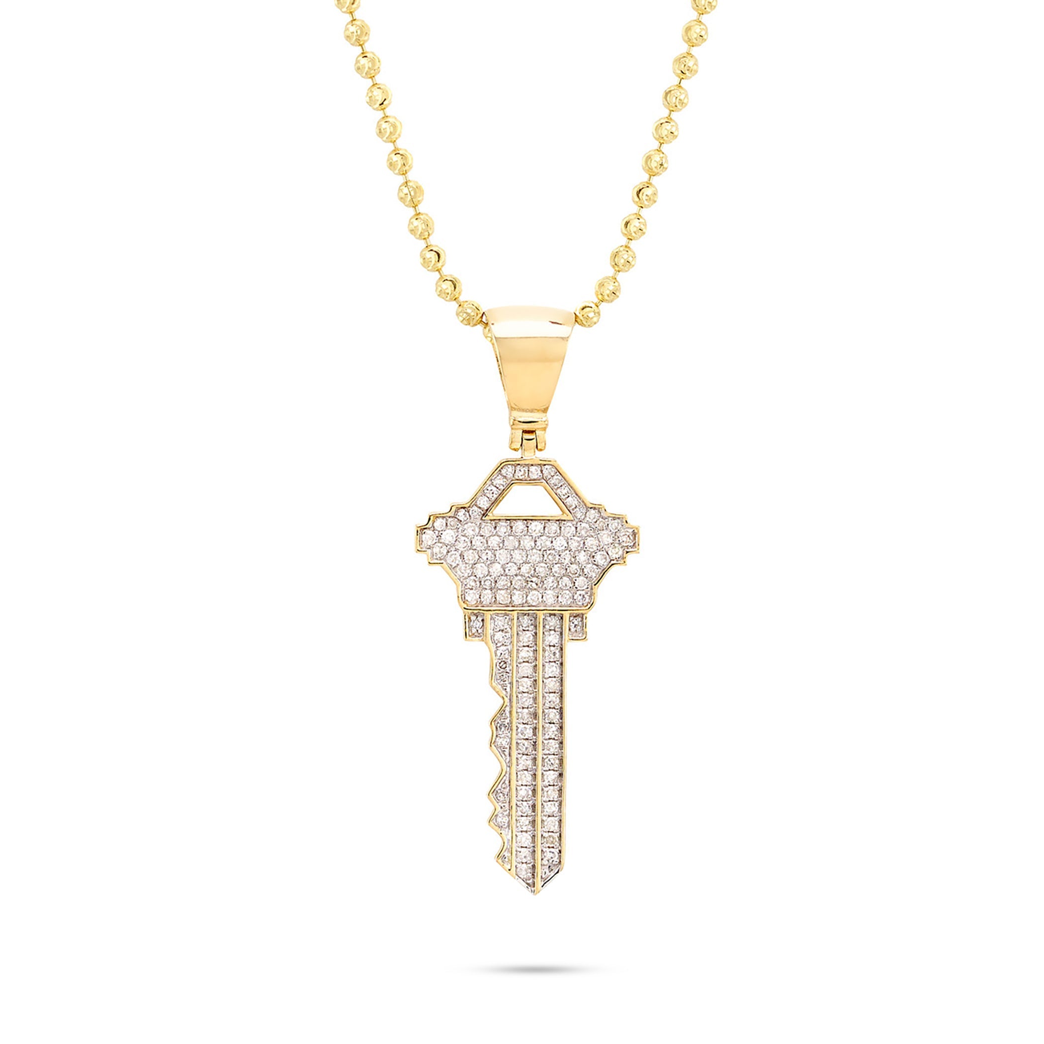 10k Yellow Gold .55ct Diamond Key Pendant