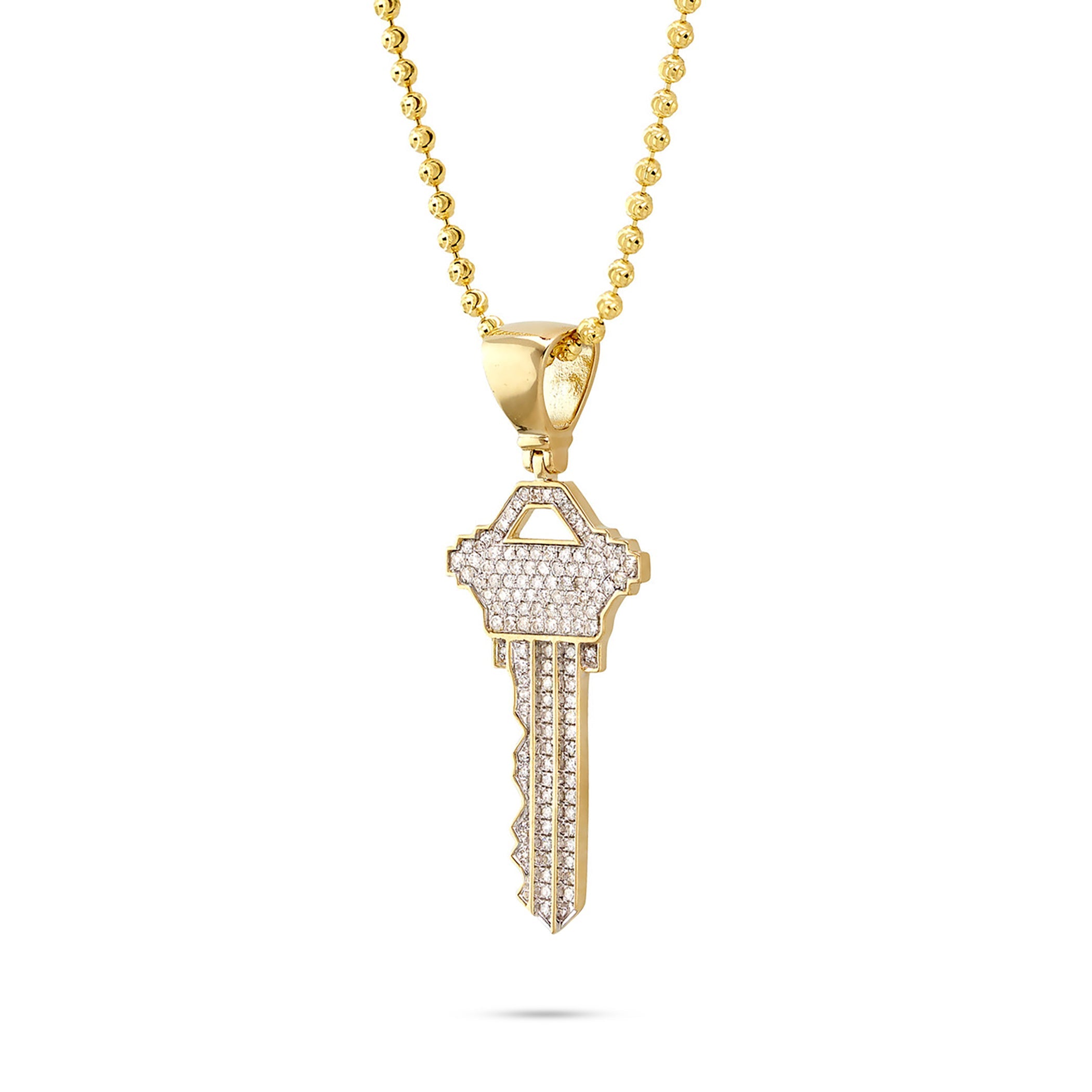 10k Yellow Gold .55ct Diamond Key Pendant