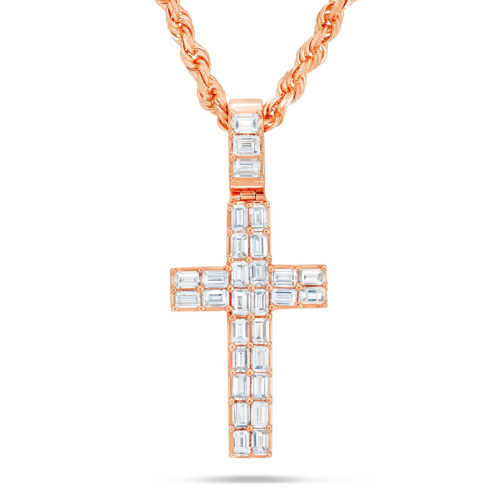 14K Gold 2.76ct Emerald Diamond Cross Pendant