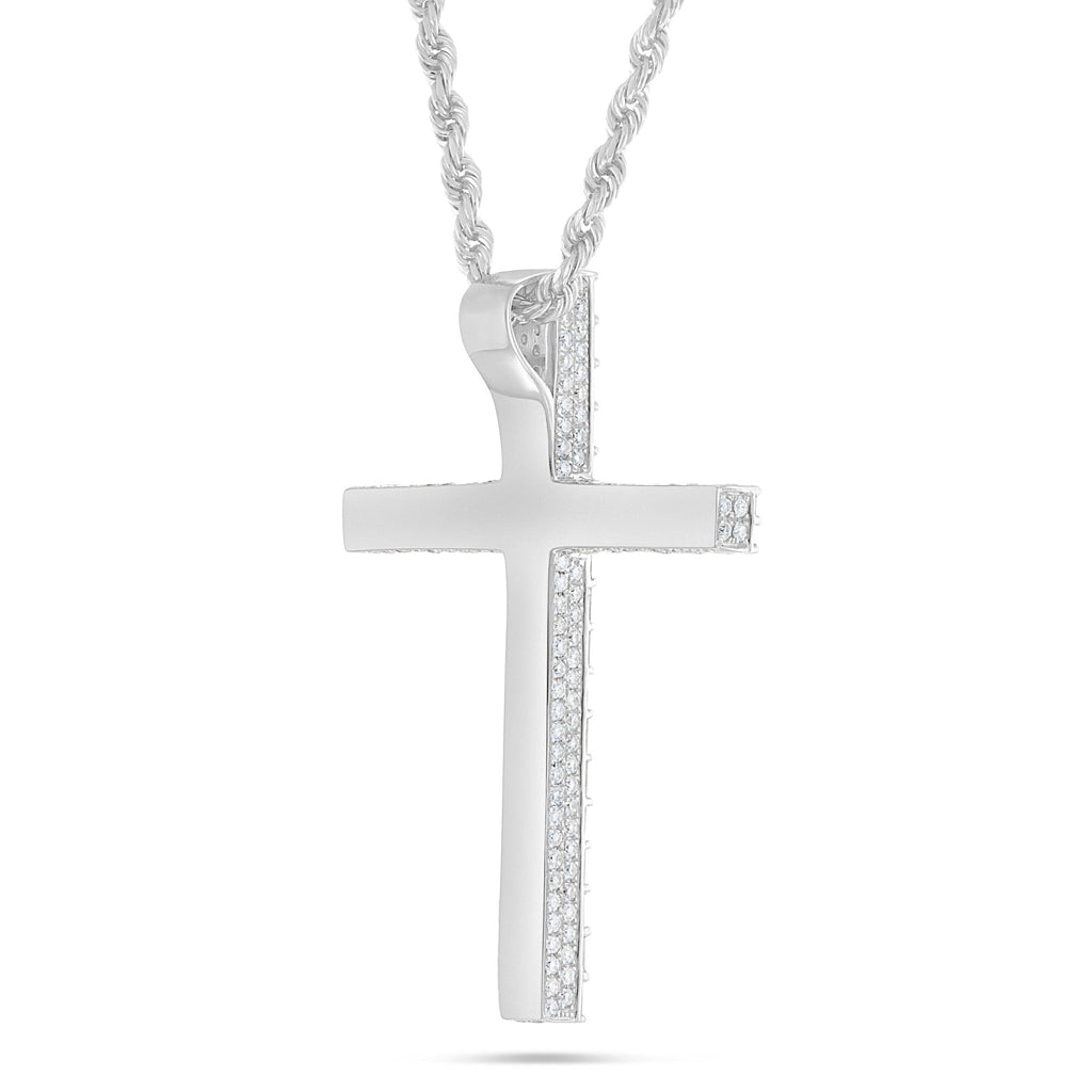 14K Gold 7.20ct Emerald Diamond Cross Pendant