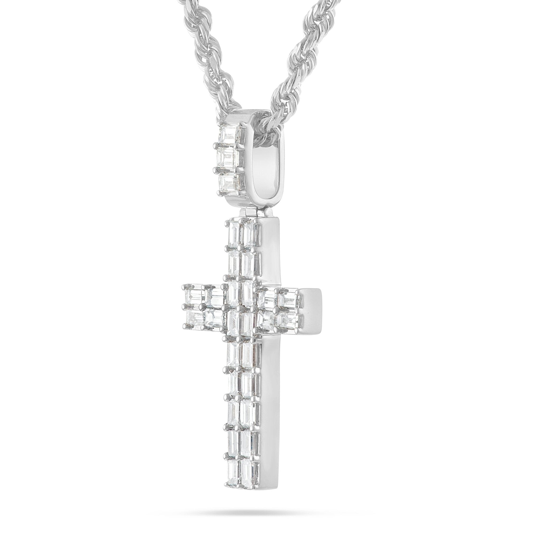 14K Gold 2.76ct Emerald Diamond Cross Pendant