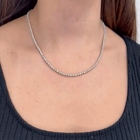 Diamond Tennis Necklace (5.50 ct.) 3.10 mm Buttercup Setting in 14K Gold