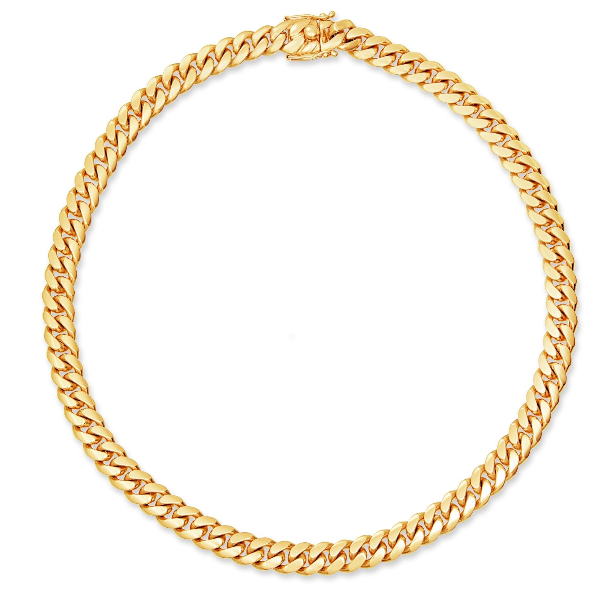 14K Solid Gold Cuban Chain, 13mm