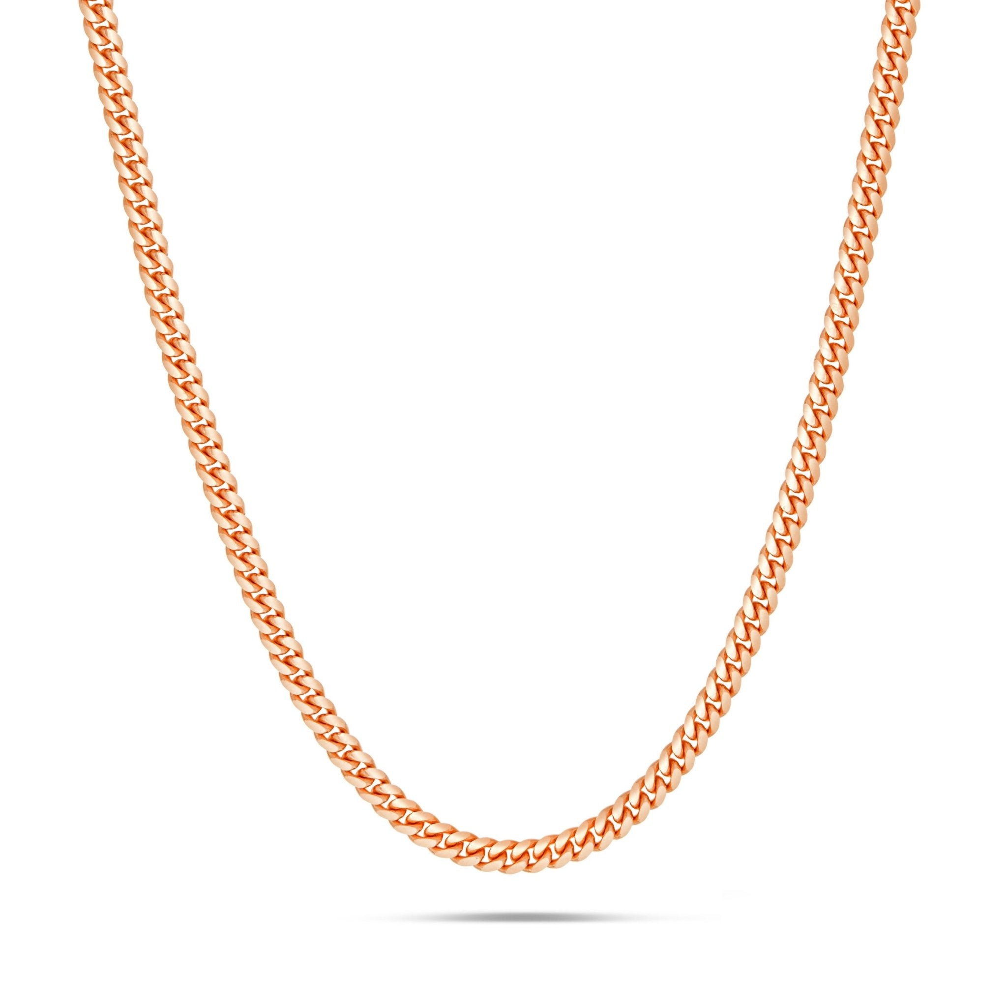 10K Solid Gold Cuban Chain, 3mm