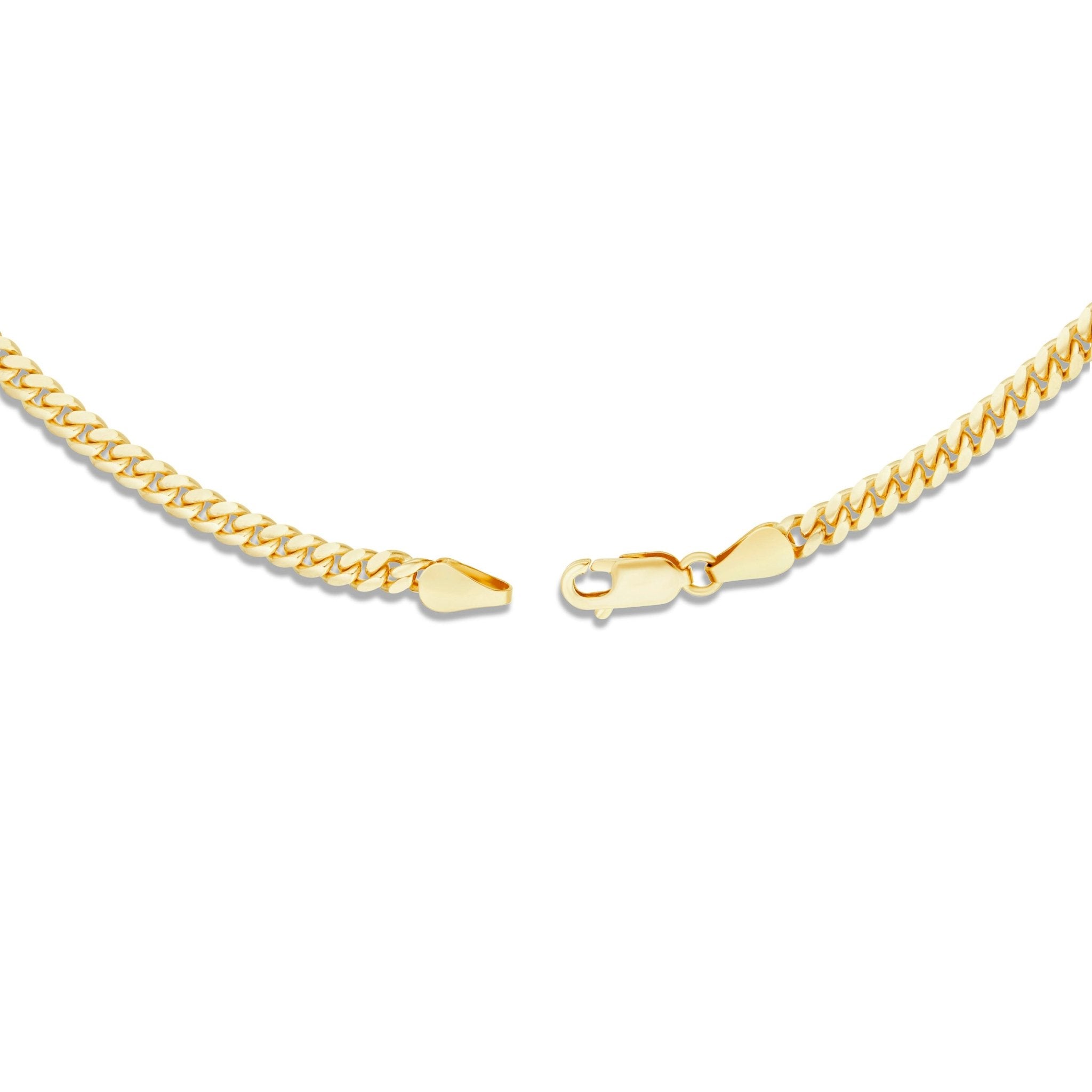14K Solid Gold Cuban Chain, 3mm