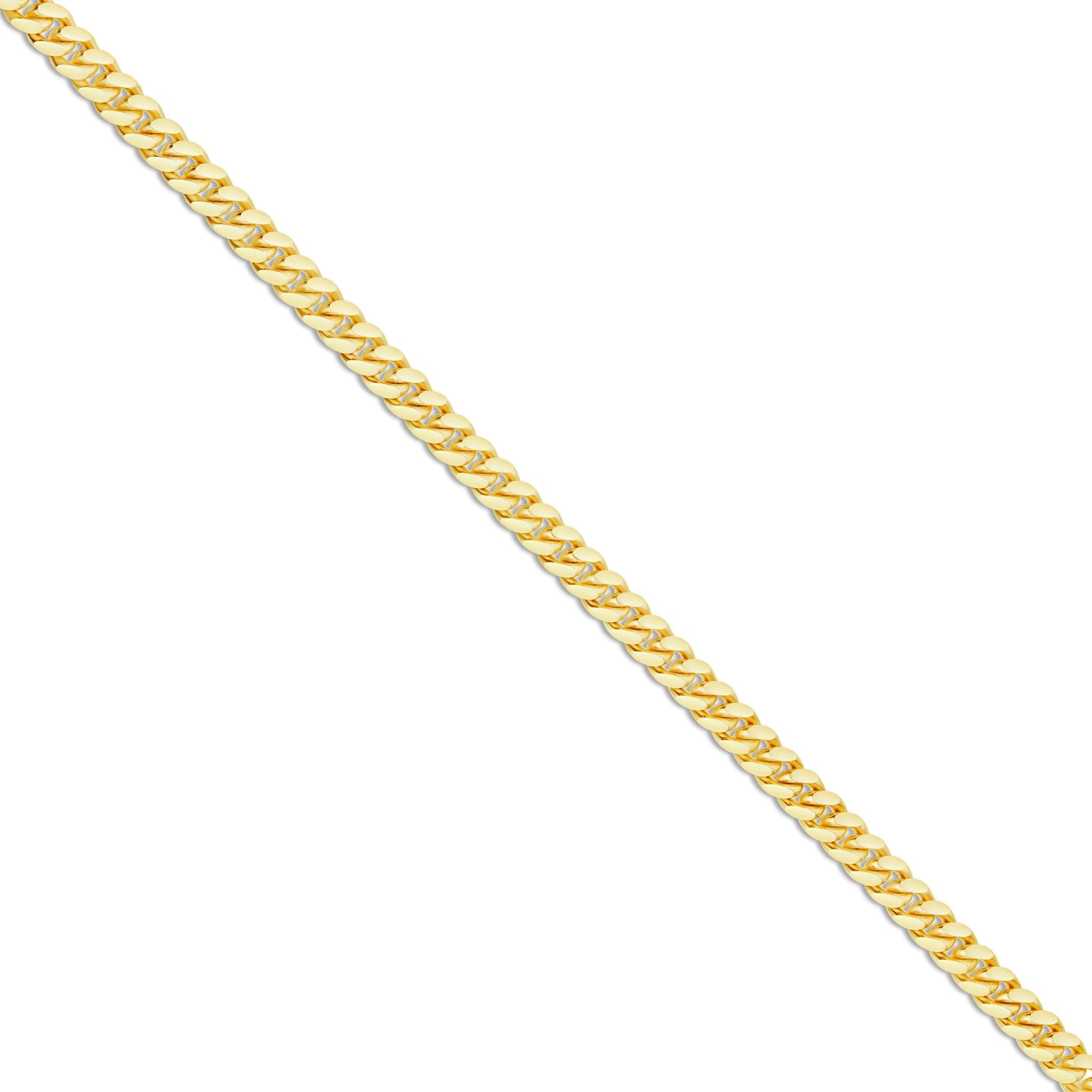 14K Solid Gold Cuban Chain, 3mm