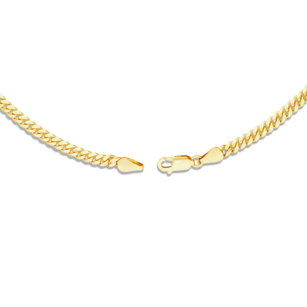 14K Solid Gold Cuban Chain, 4mm