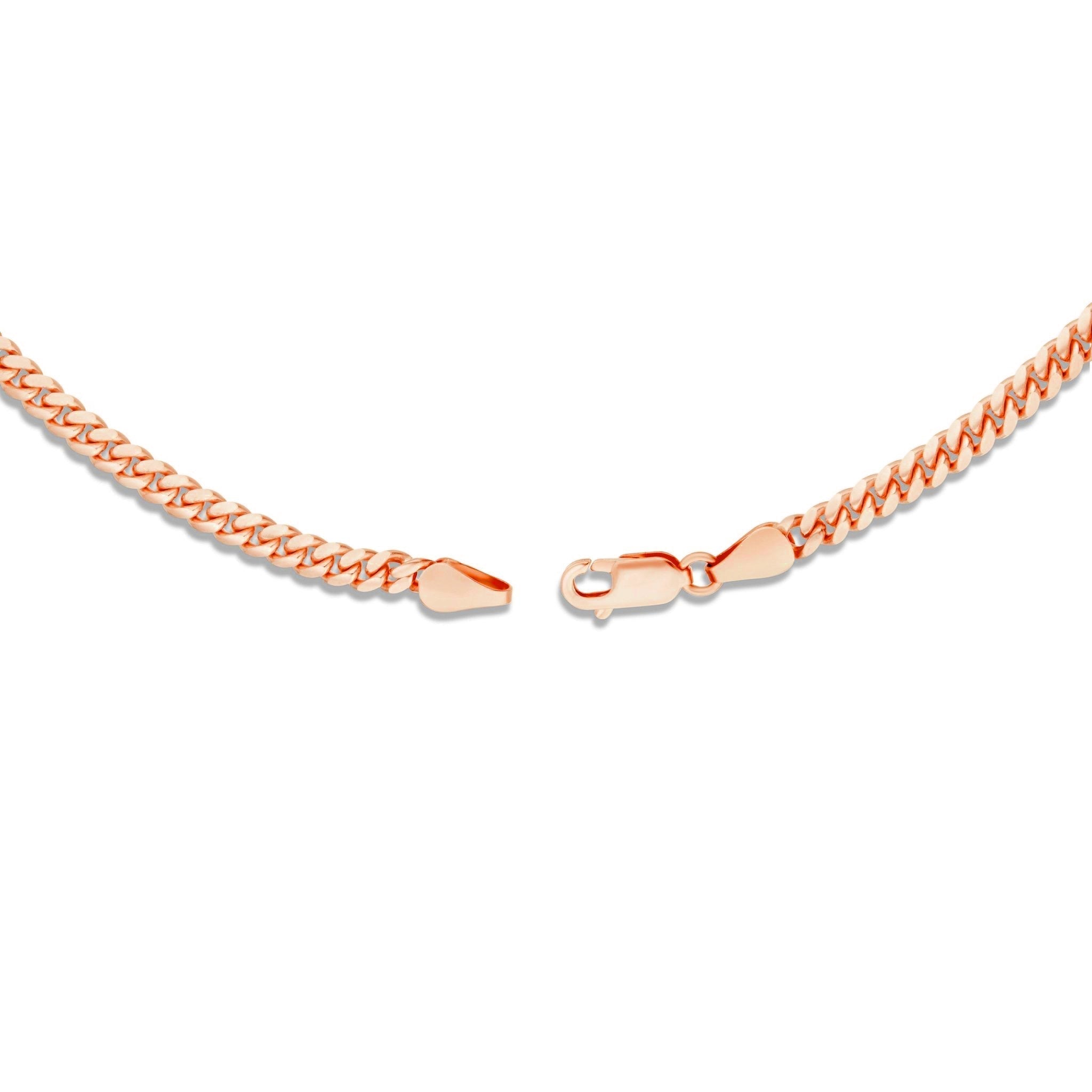 14K Solid Gold Cuban Chain, 4mm