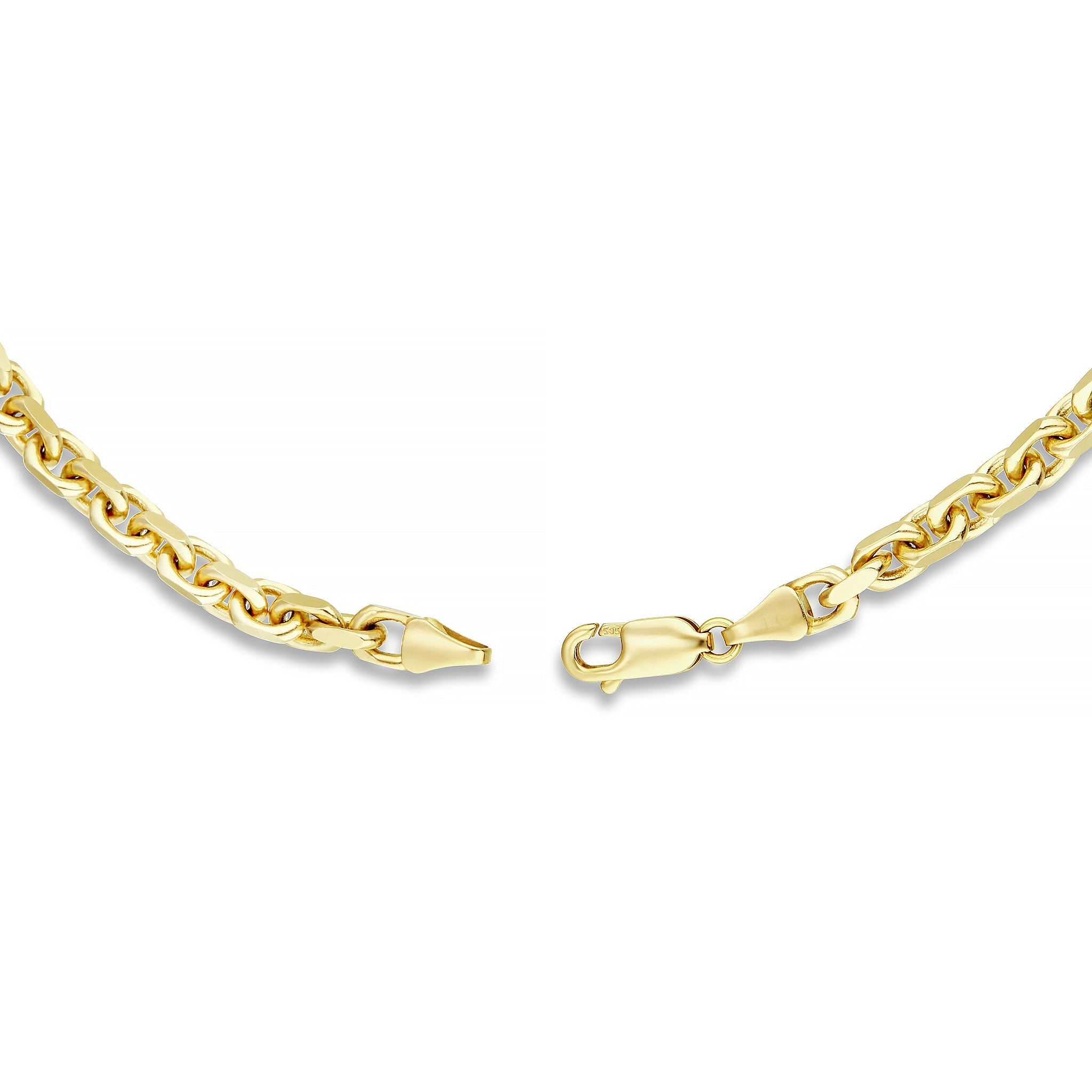 14K Solid Gold Hermes Link Chain, 4.5 mm